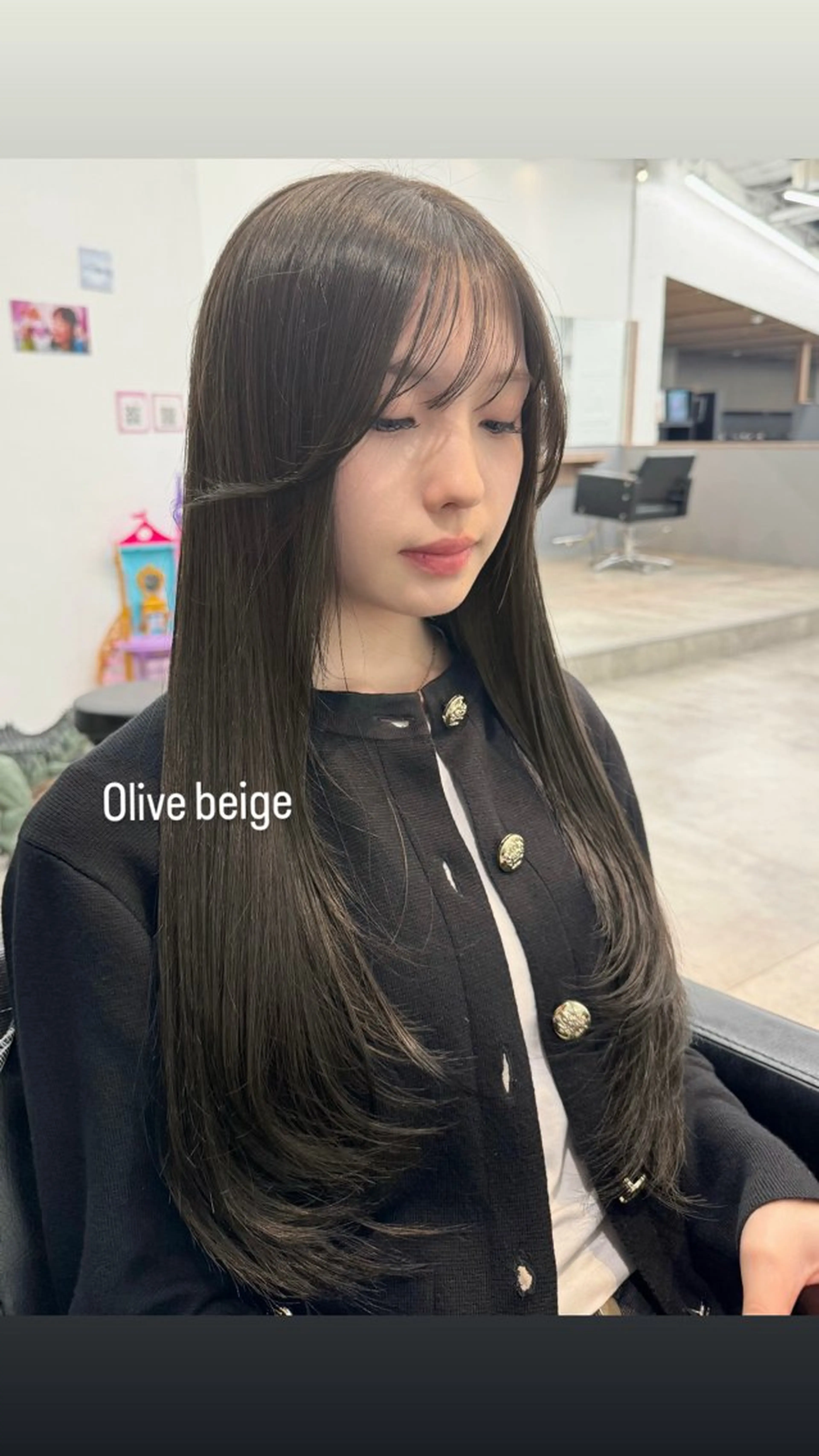 ロング カラー ベージュカラー オリーブベージュ カット ヘアカラー トリートメント 暖色/レイヤー/艶髪 /kanaのヘアスタイル