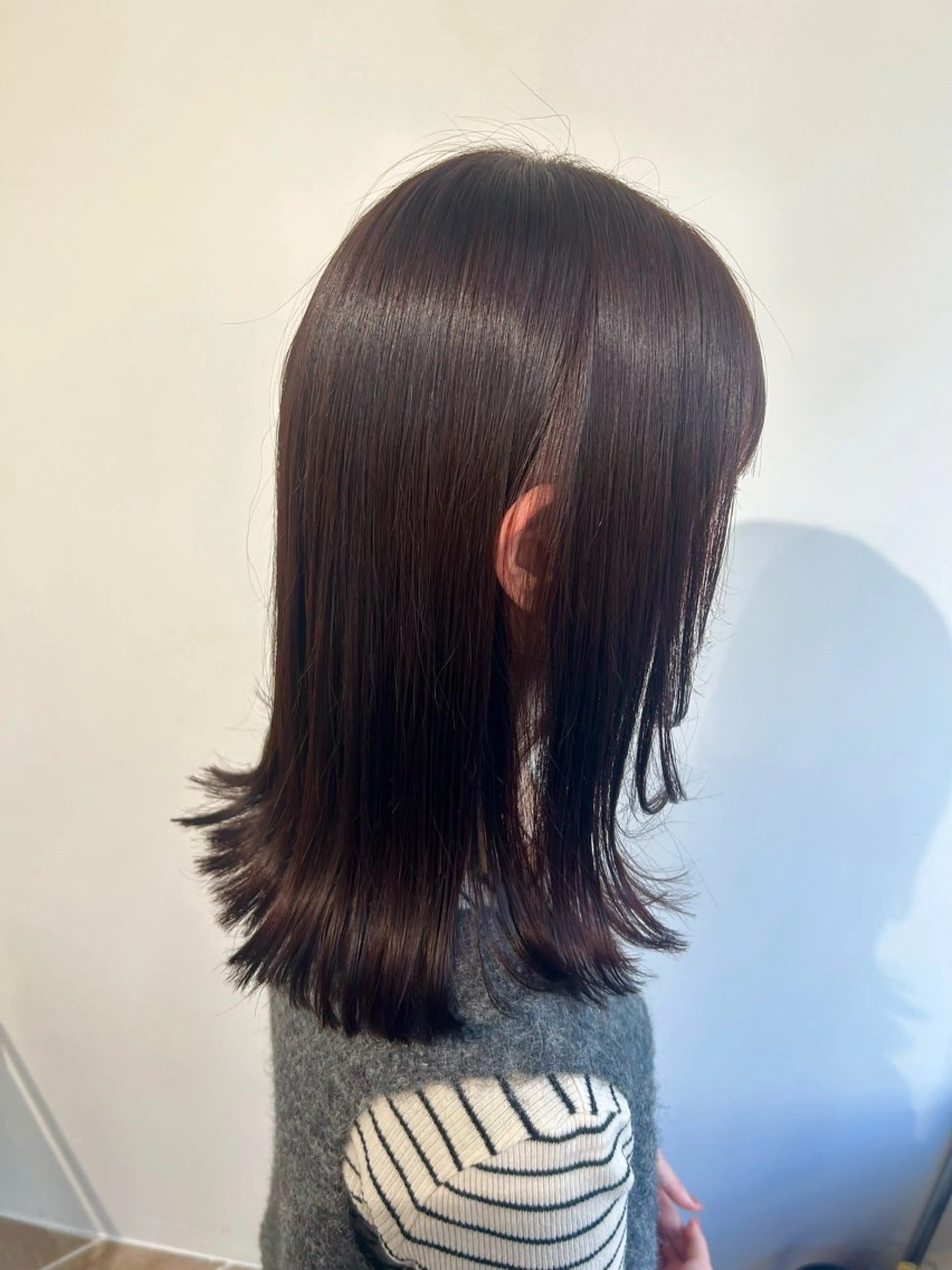 ミディアム カラー カット ヘアカラー トリートメント ベージュ/ダブルカラ ー/新潟駅/青柳萌果のヘアスタイル