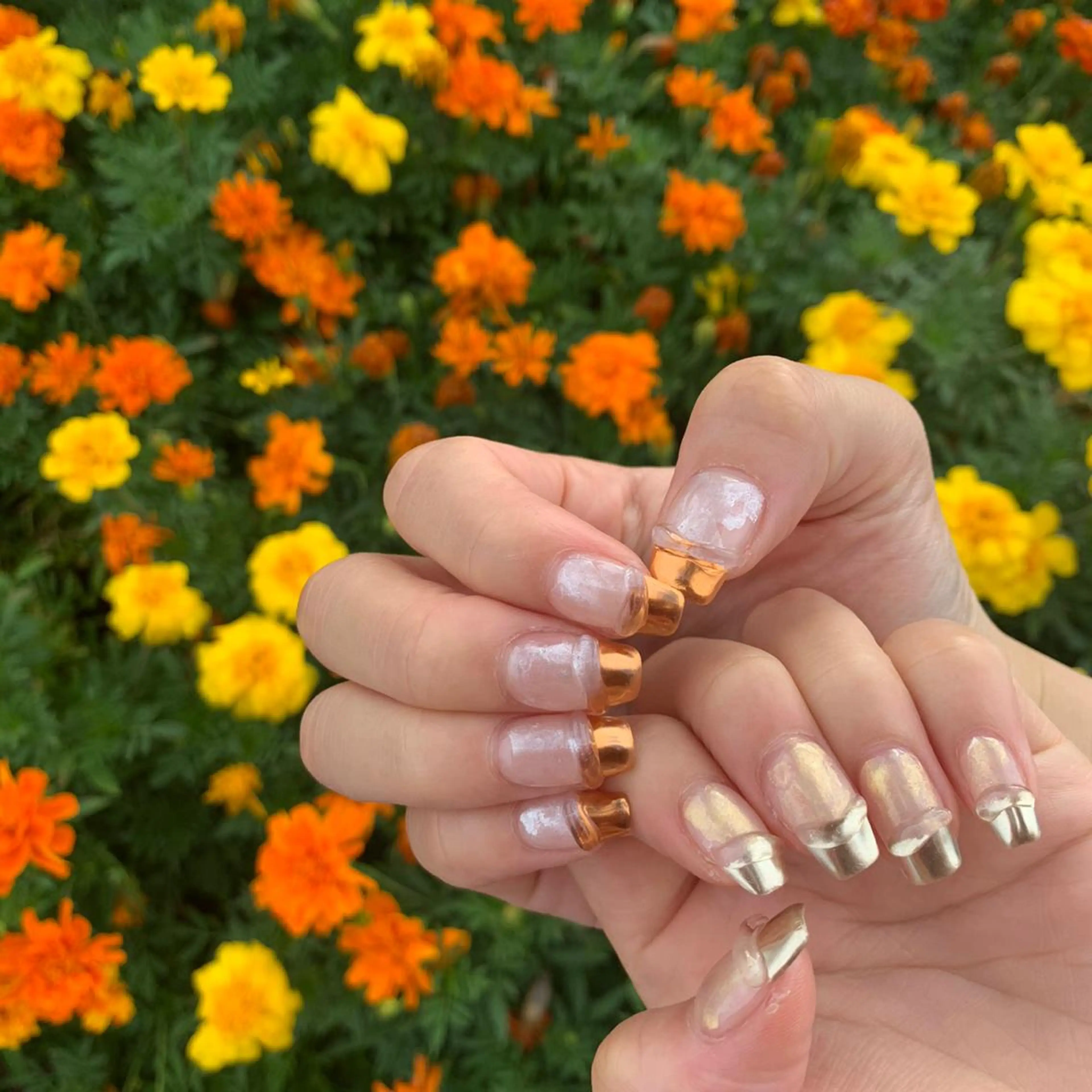 ネイル クリアネイル ミラーネイル 持ち込み ニュアンスネイル ハンドネイル ハンドケア Charme. NOBUKOのネイルデザイン