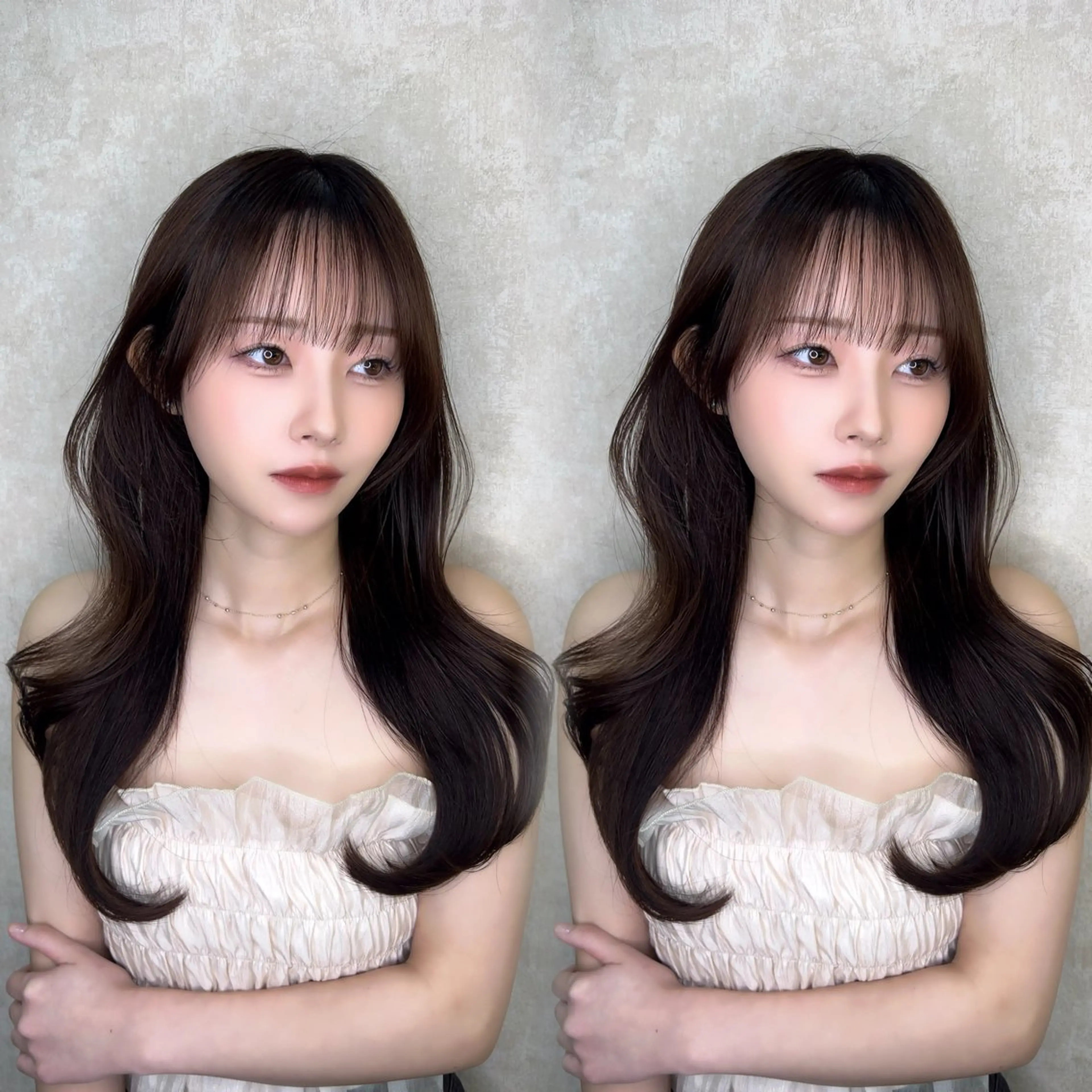 ロング カラー ベージュカラー くびれヘア 吉成 葉南のヘアスタイル