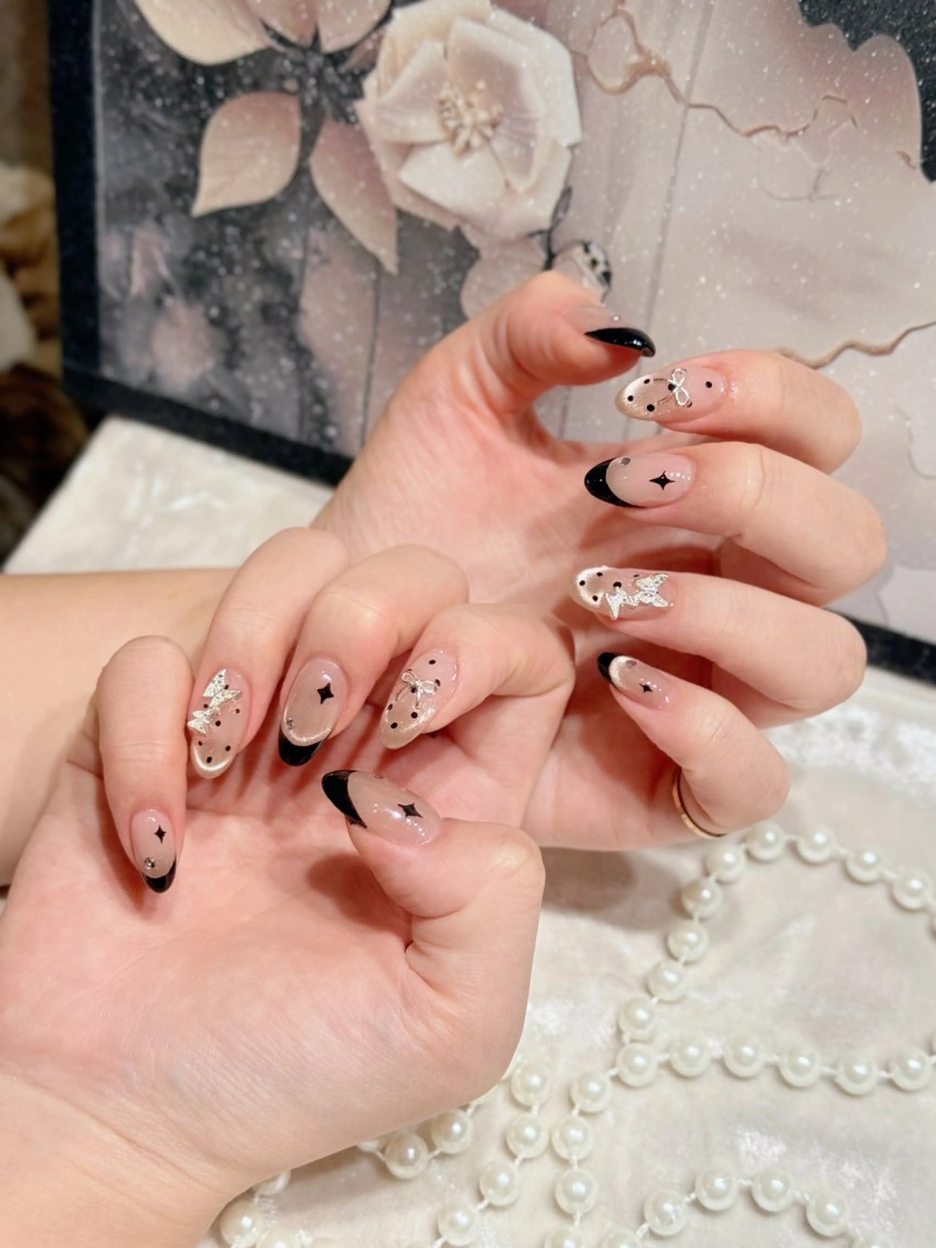 ネイル アートネイル フットネイル ジェルネイル ハート マグネットネイル Babarla Nailのネイルデザイン