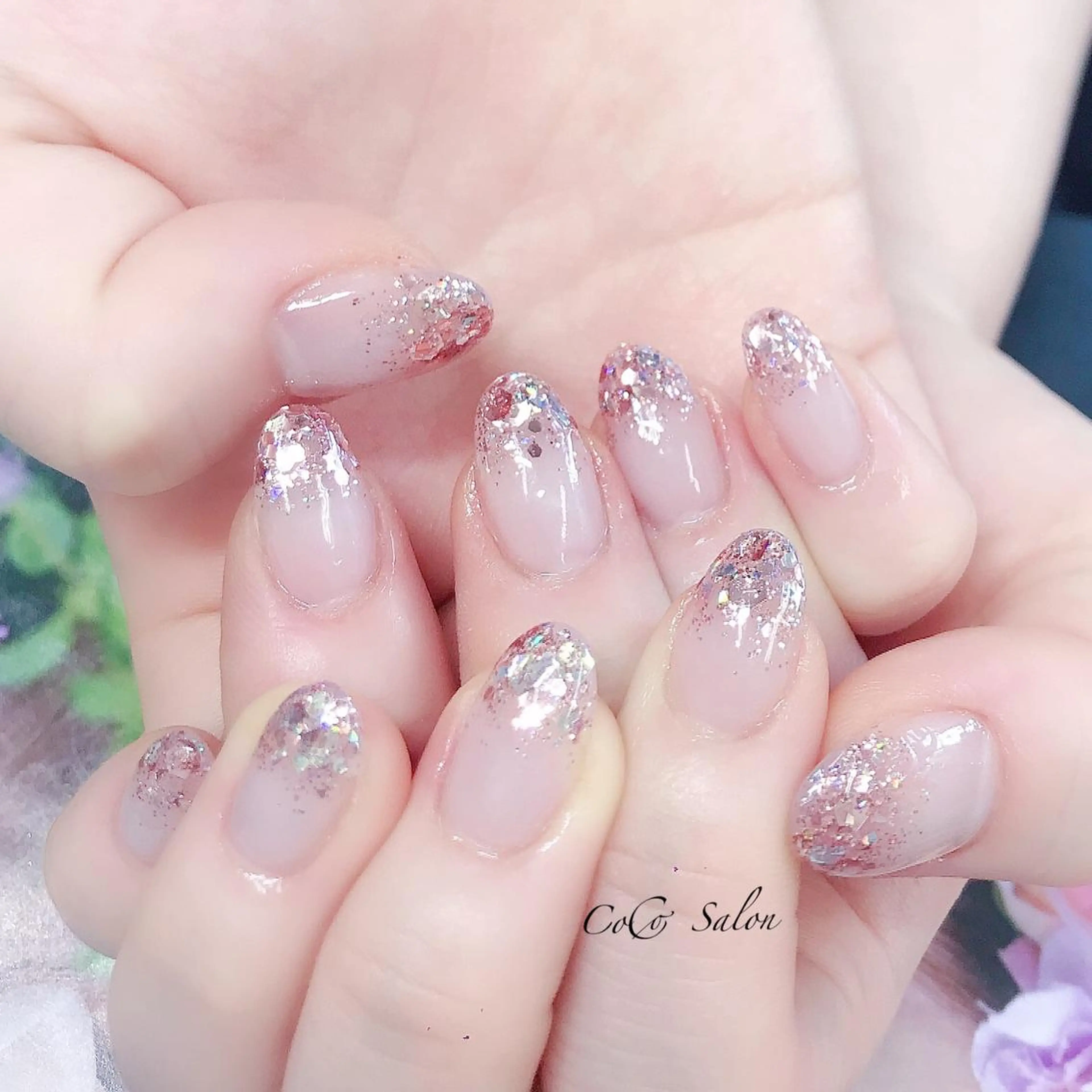 ネイル グラデーション ホログラムネイル キラキラネイル シンプルネイル CoCoSalon ネイル/まつ毛予約のネイルデザイン