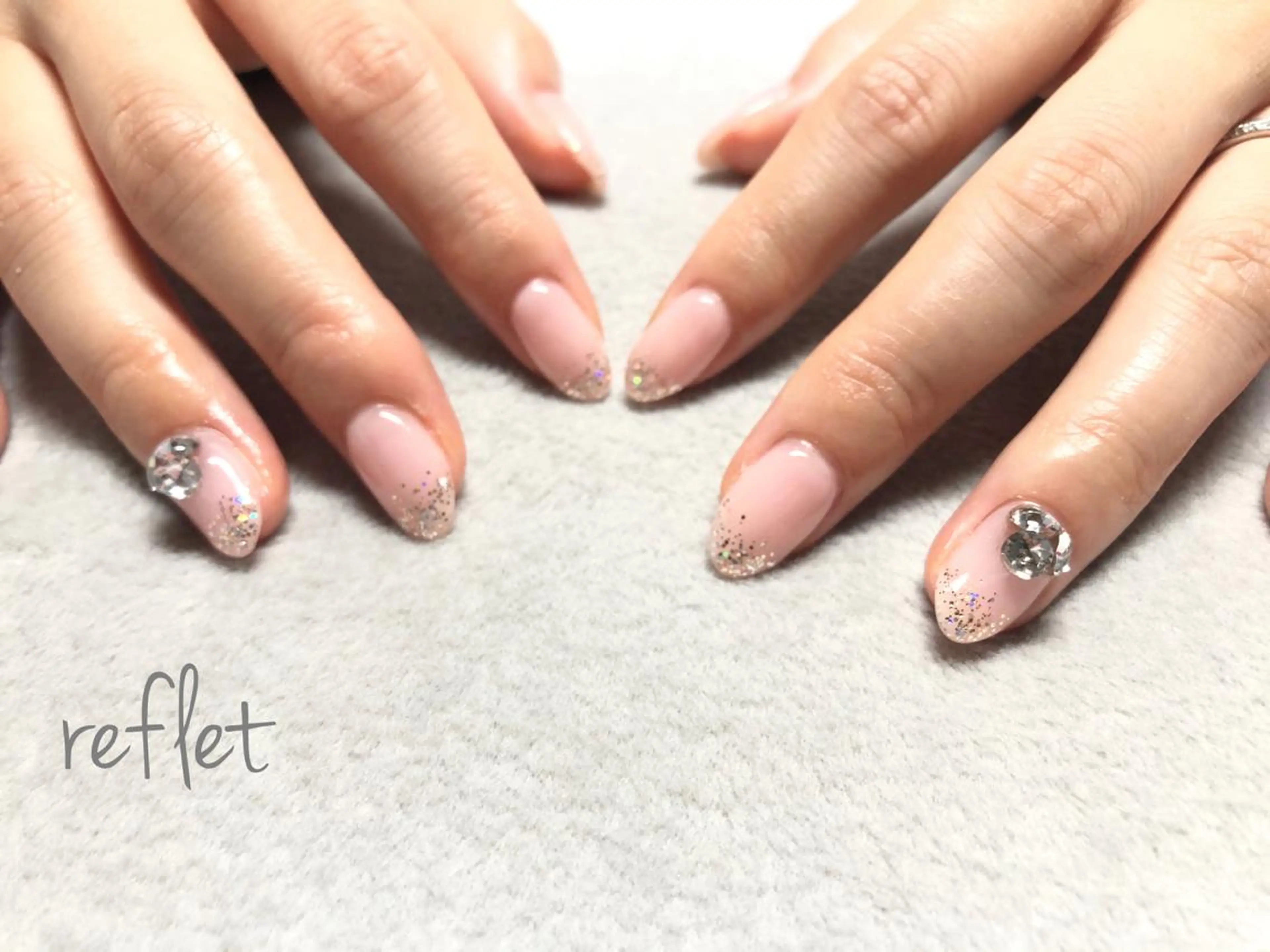 ネイル ラメ(グリッター) オフィスネイル ワンカラーネイル シンプルネイル ハンドネイル reflet nailのネイルデザイン
