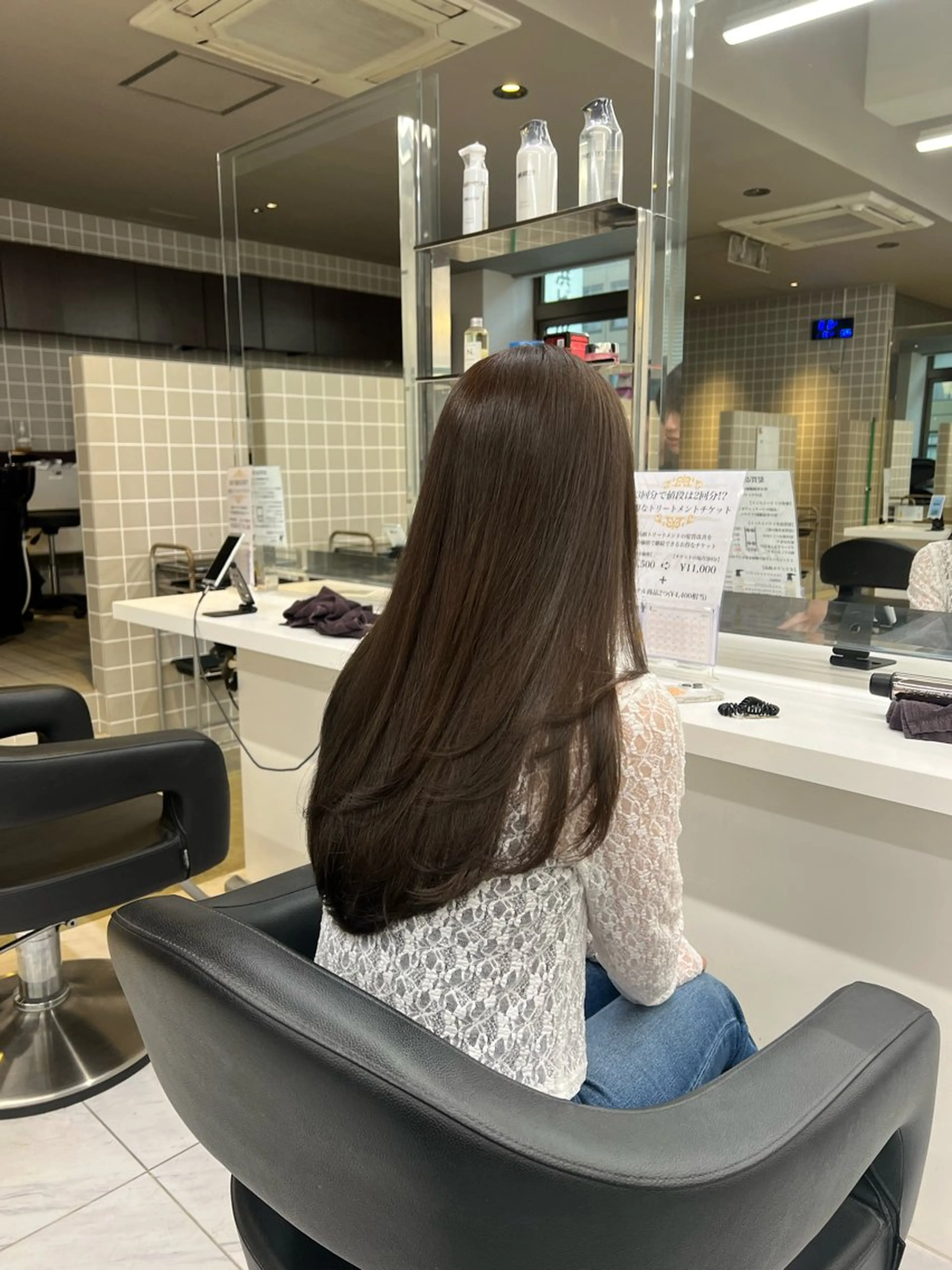 ミディアム カラー カット ヘアカラー 韓国レイヤーカット /ダブルカラーのヘアスタイル