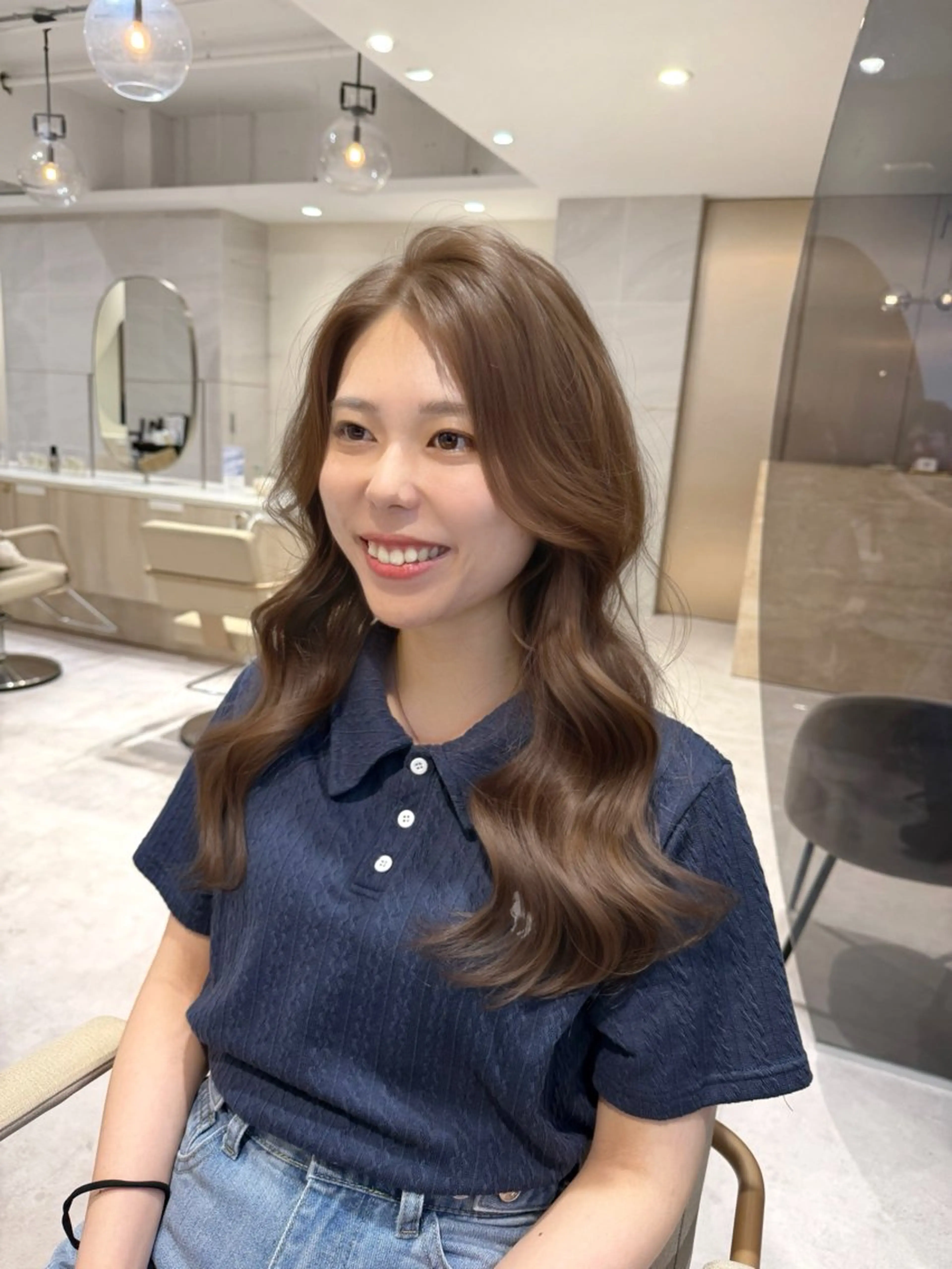ロング カラー ブラウンカラー 韓国風ヘア カット ヘアカラー トリートメント ブリーチなしダブル カラー🧸🐺陽介のヘアスタイル