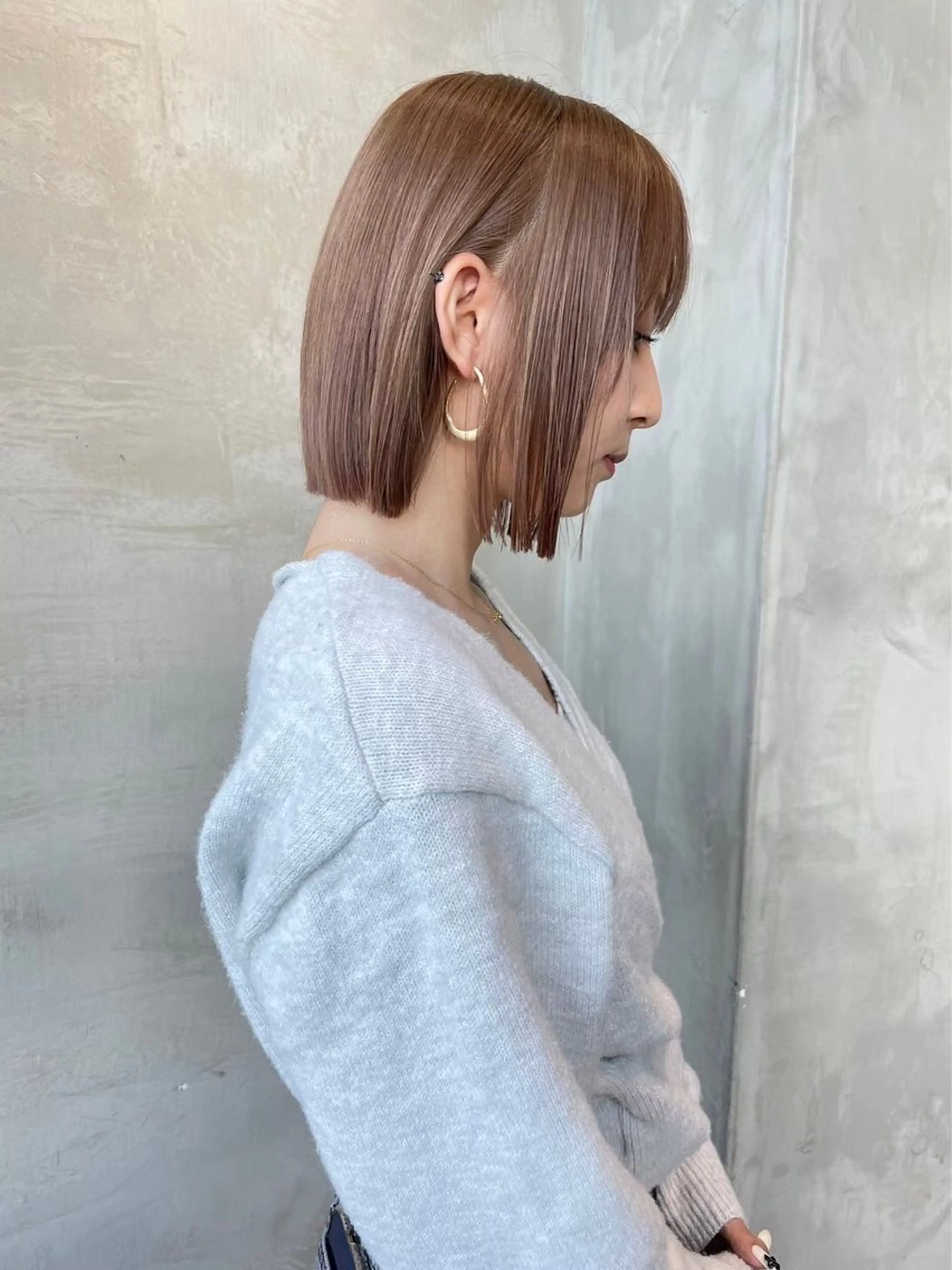 ミディアム カラー カット トリートメント 渋谷/垢抜けボブ 髪質改善/ショウゴのヘアスタイル