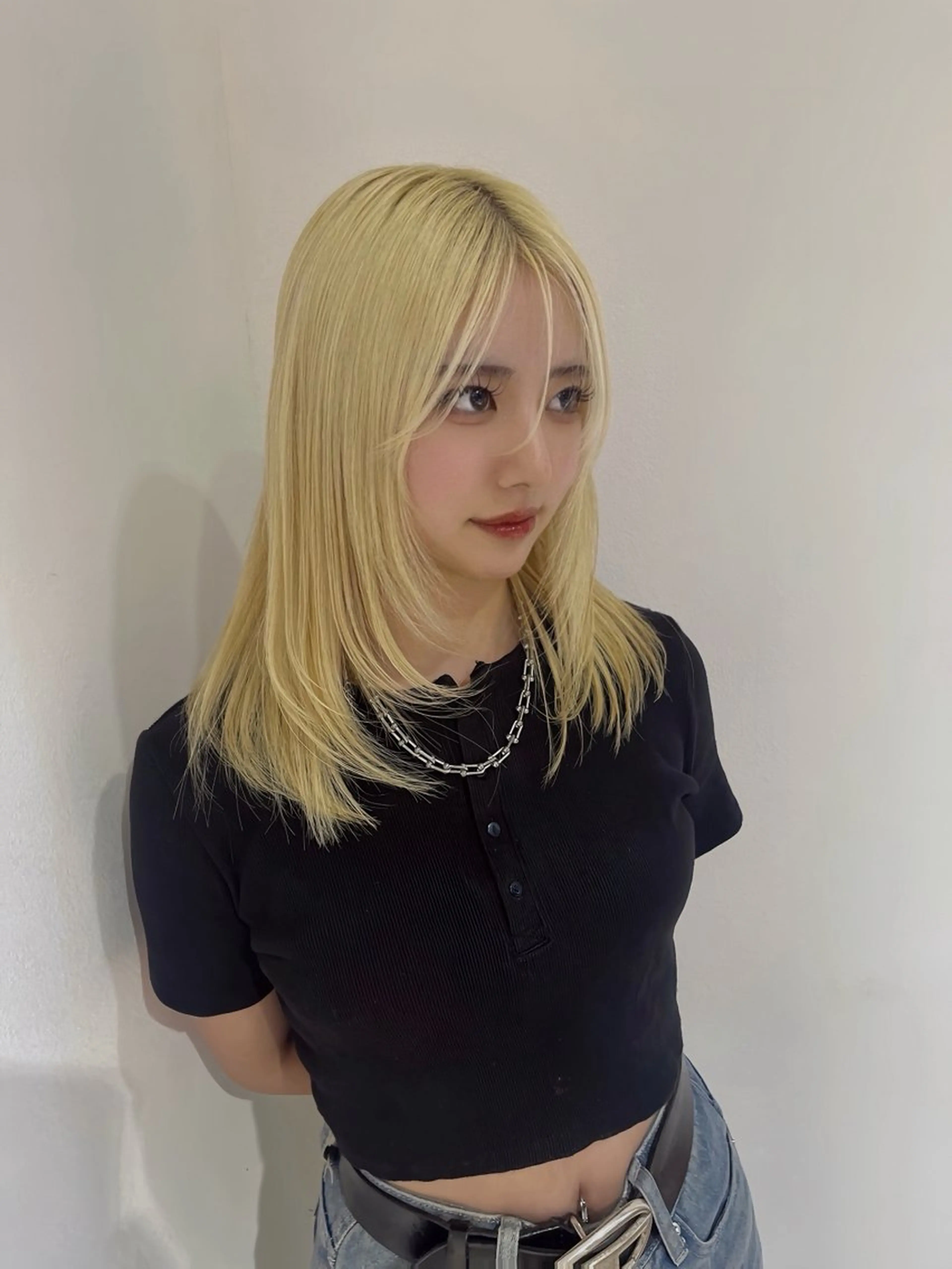 ミディアム ミディアムレイヤー レイヤーカット 大阪韓国ヘア/ /酸性縮毛矯正ゆうとのヘアスタイル