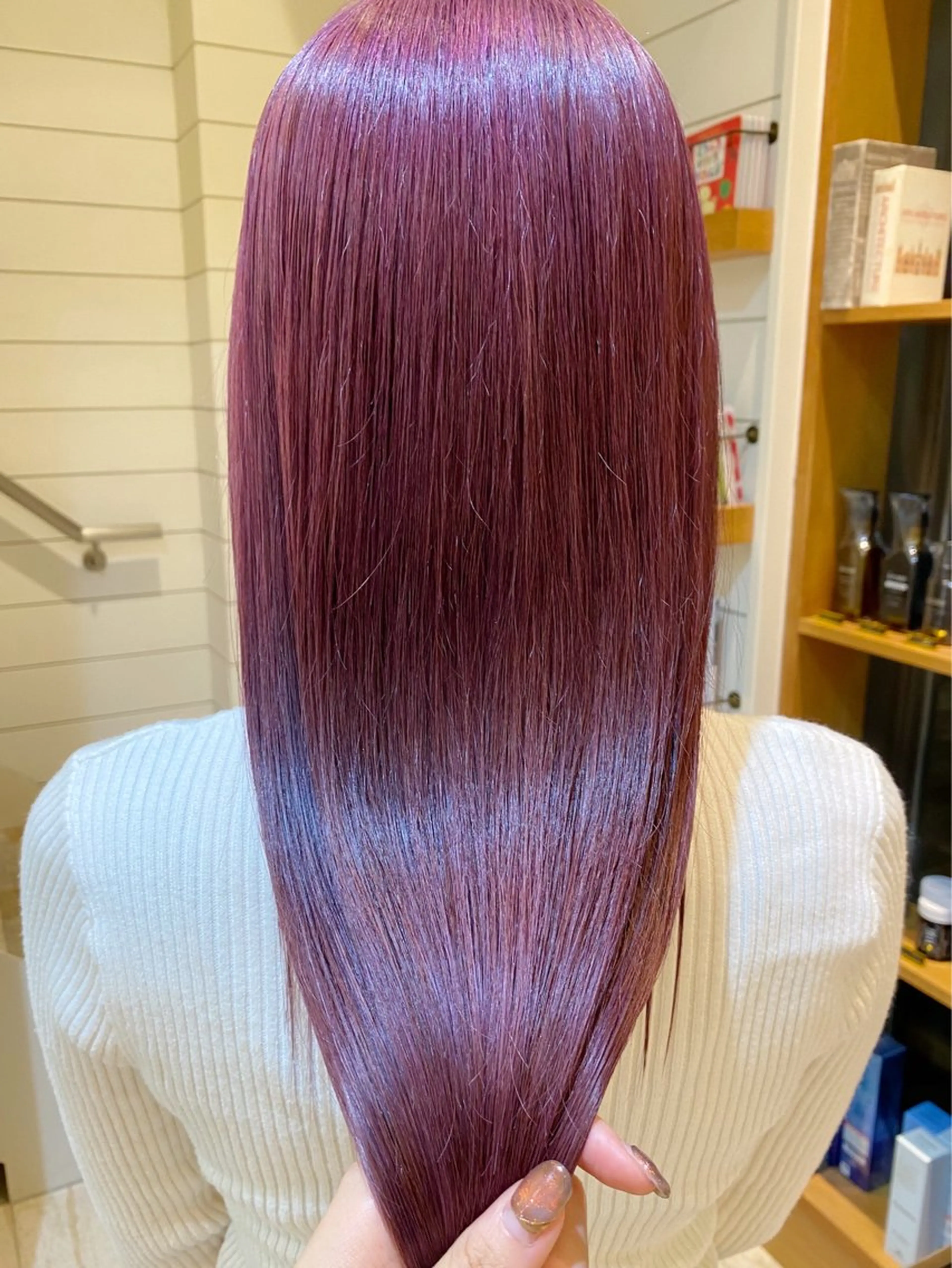 ロング カラー ラベンダーカラー ピンクカラー ピンクラベンダー ヘアカラー トリートメント 🧸にしかた ちひろ🧸 / 渋谷のヘアスタイル