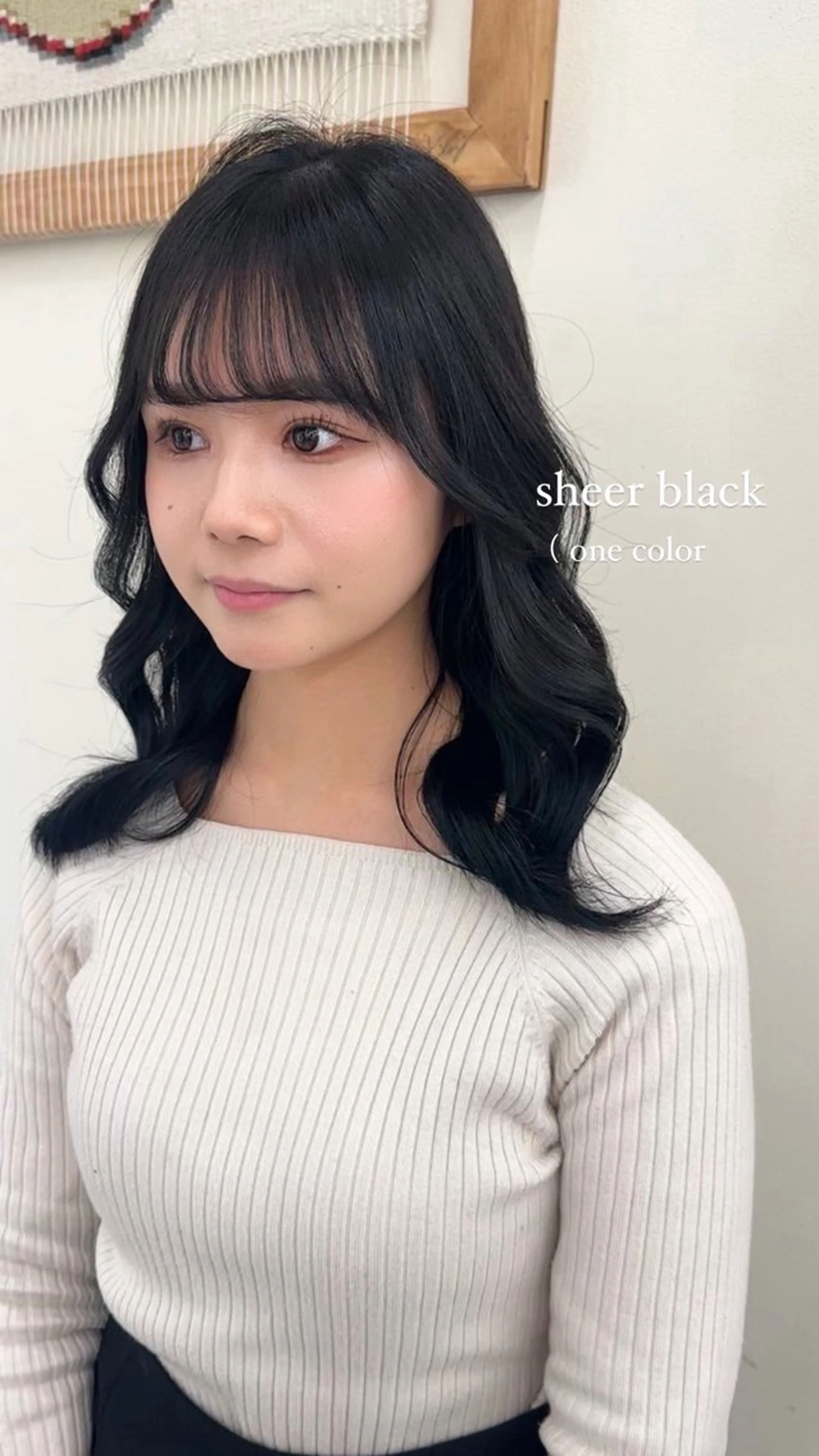 セミロング カラー 黒髪 透明感カラー ヘアカラー 髪質改善🫧 カラー特化/Hinaのヘアスタイル