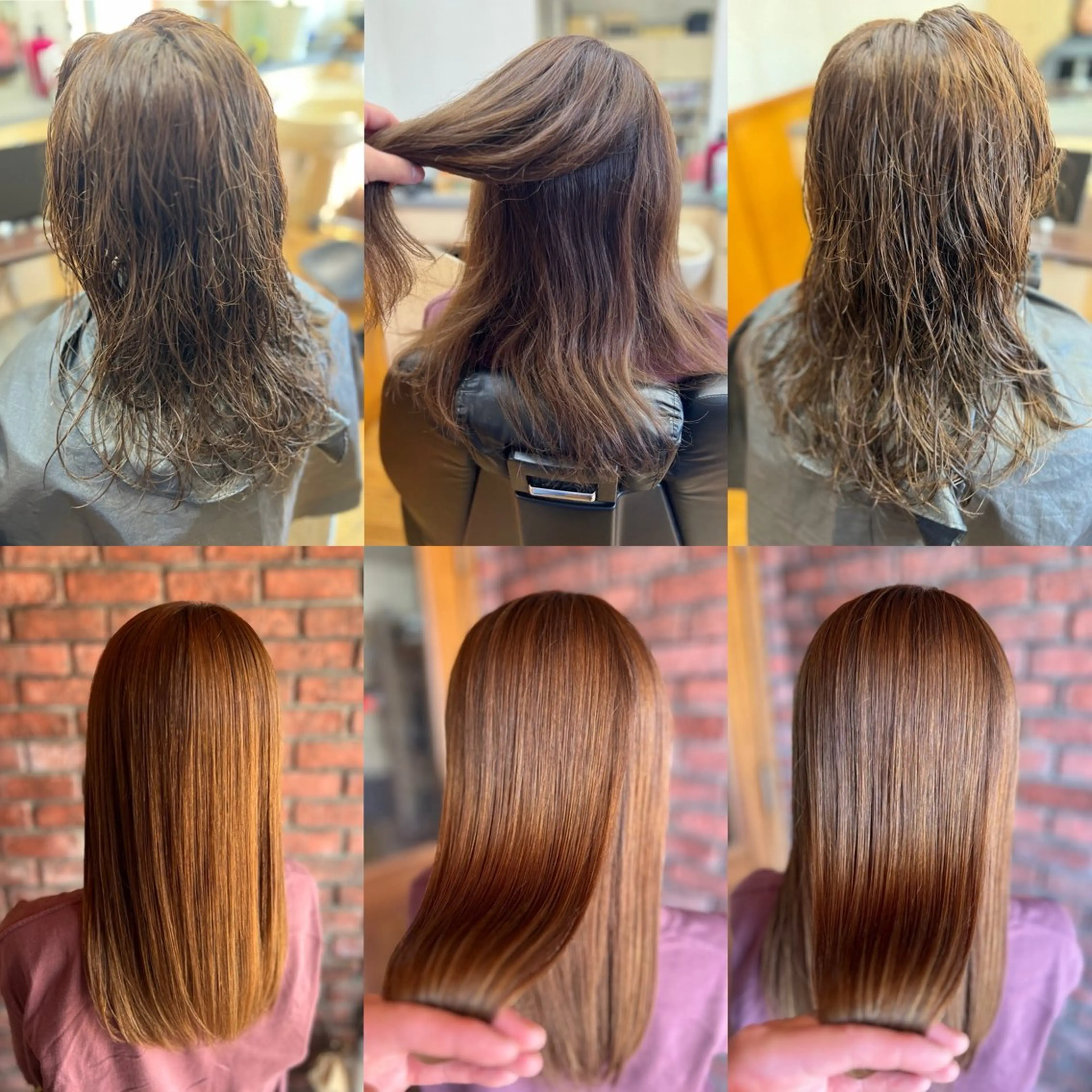 ロング 縮毛矯正 トリートメント Aile所属・酸性ストレート／カラ ー/山下高明のヘアスタイル