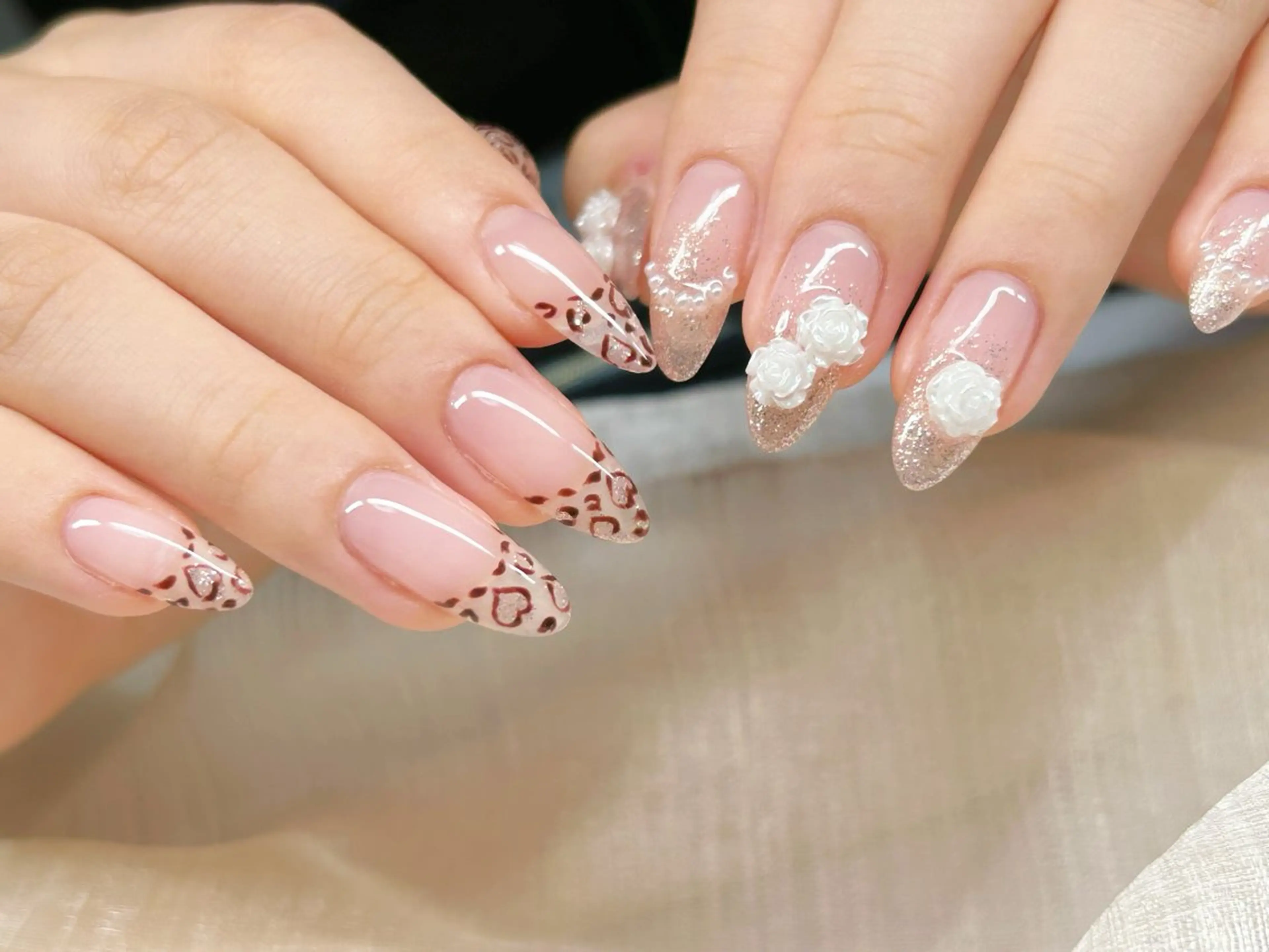 ネイル アートネイル チークネイル 成人式 入学式 長さ出し ハンドネイル Lino Nailのネイルデザイン