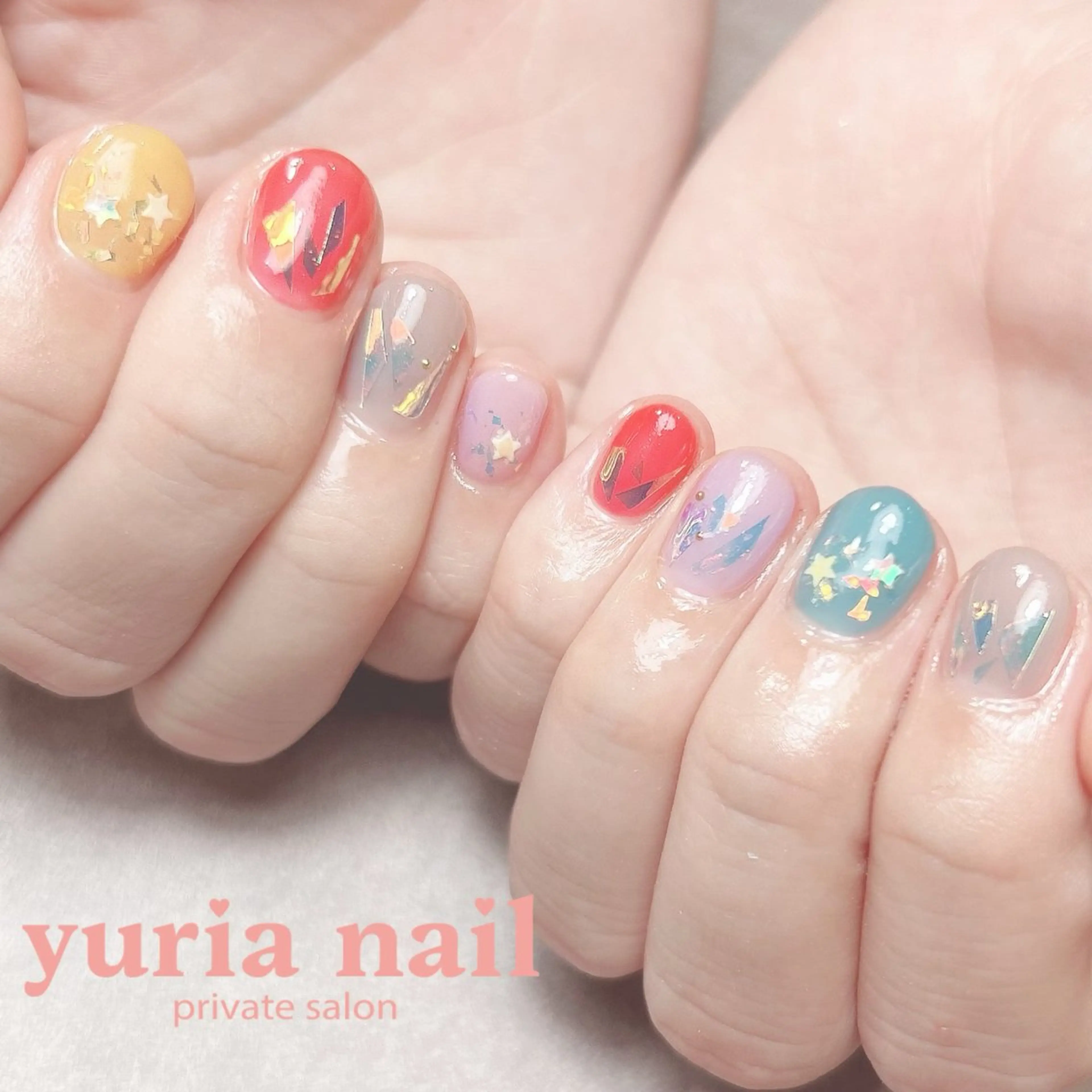 ネイル ジェルネイル ホログラムネイル ハンドネイル 小林 ゆりあのネイルデザイン