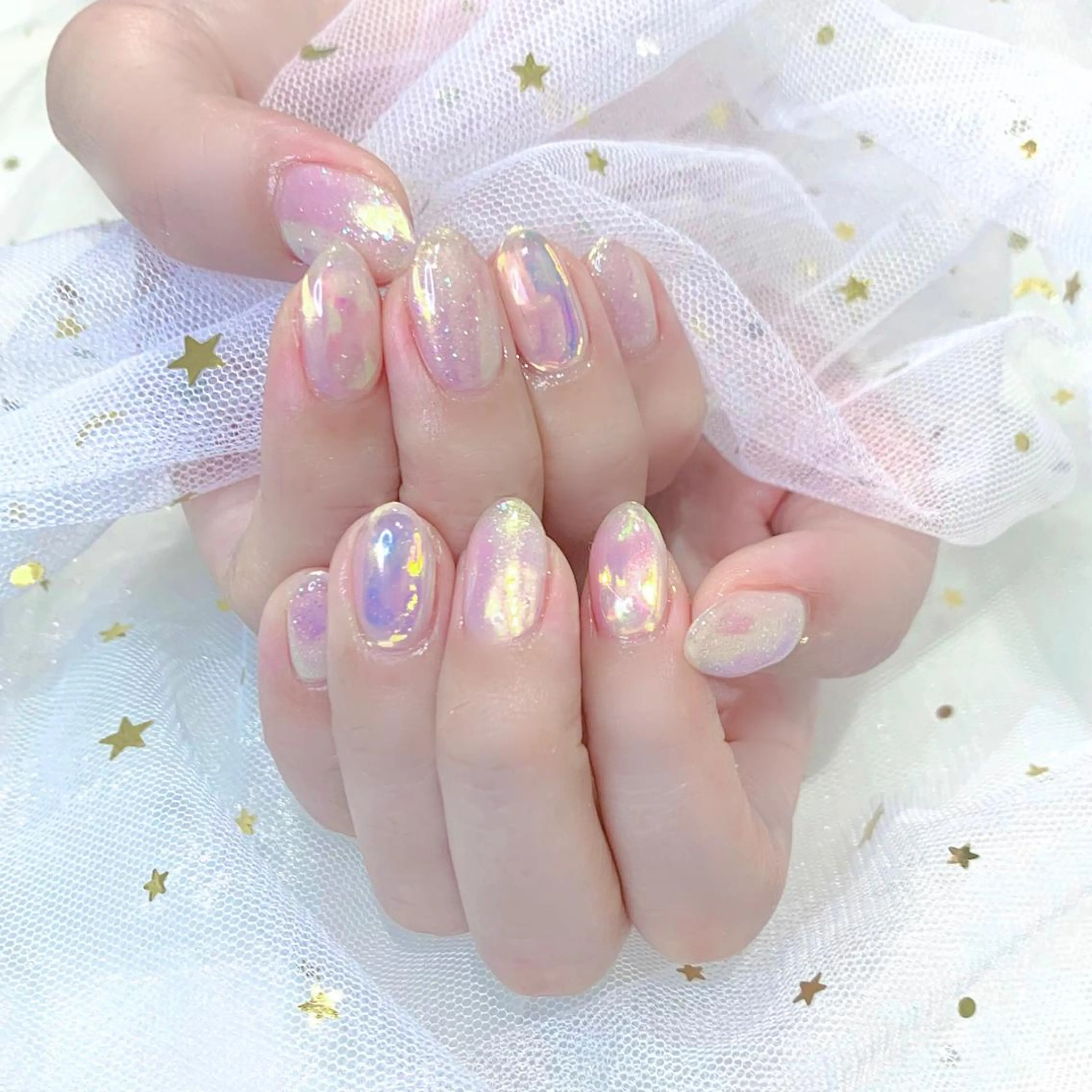 ネイル 氷ネイル・うるうるネイル ハンドネイル Kanon 🤍のネイルデザイン