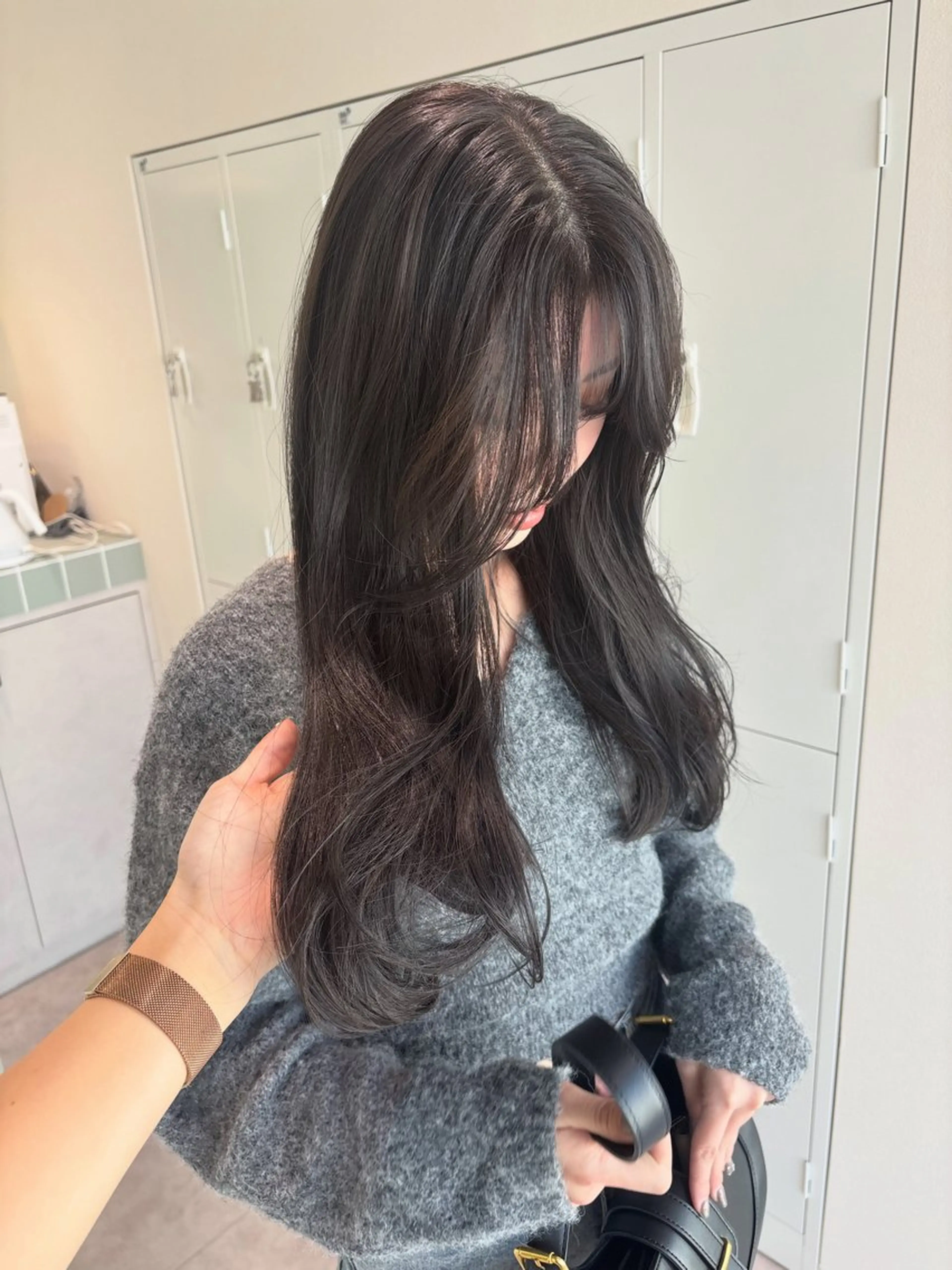 ロング カラー カット ヘアカラー トリートメント ヘッドスパ 広島/わかな/ヘア セット/オリーブのヘアスタイル