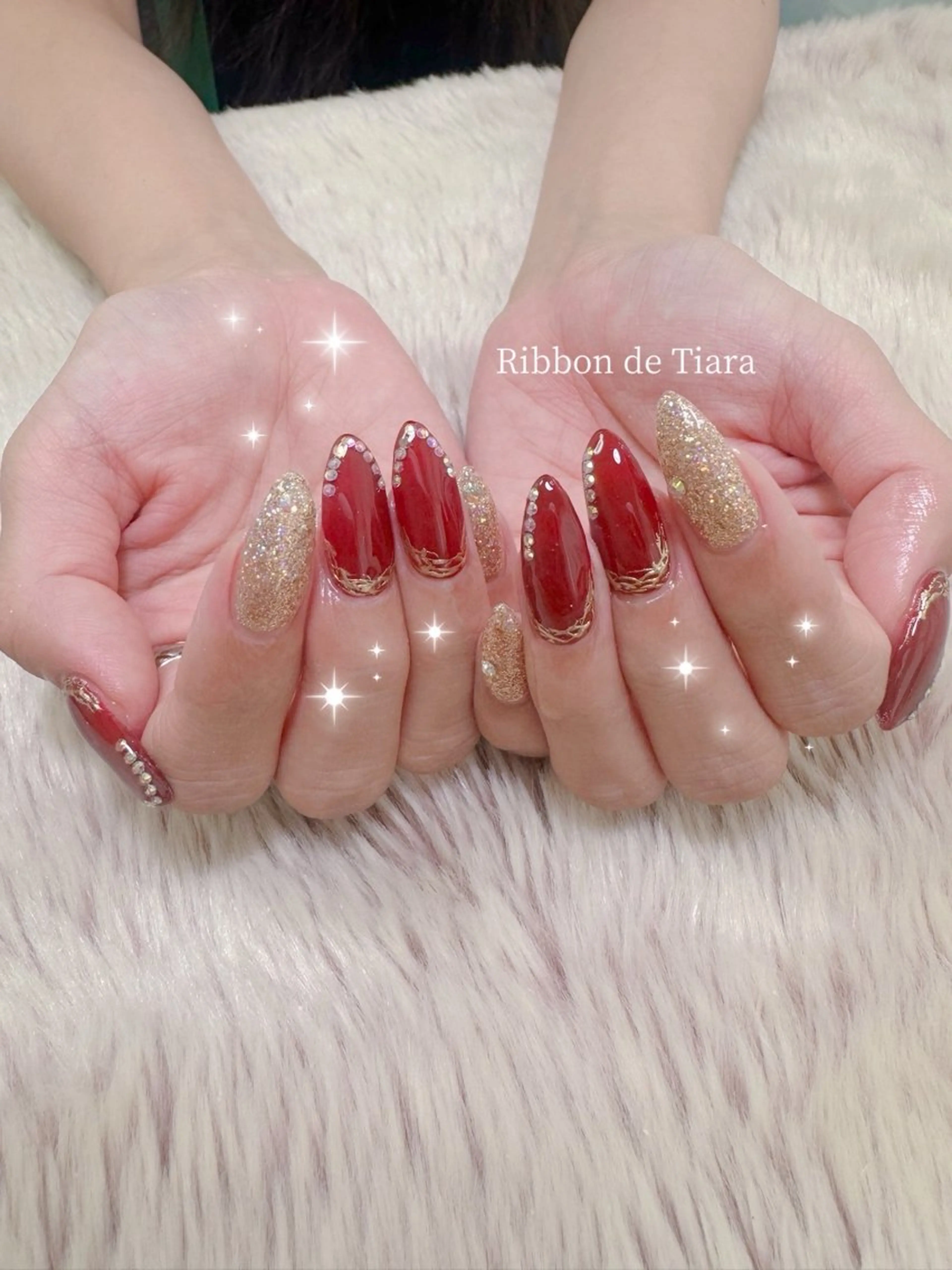 ネイル ハンドネイル Ribbon de Tiara MAKIのネイルデザイン