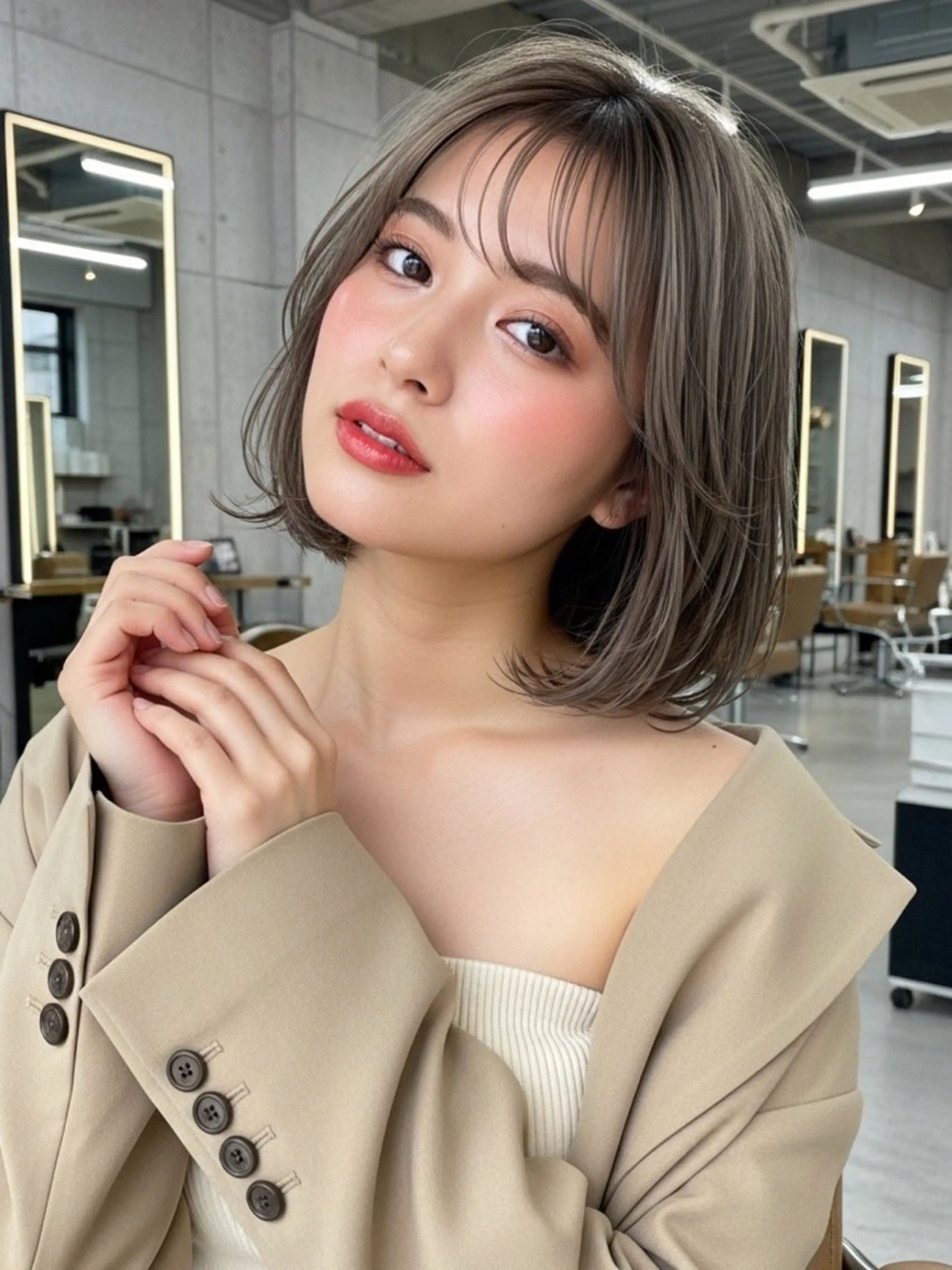 ミディアム 似合わせボブ✖️ 韓国レイヤー✨小関のヘアスタイル