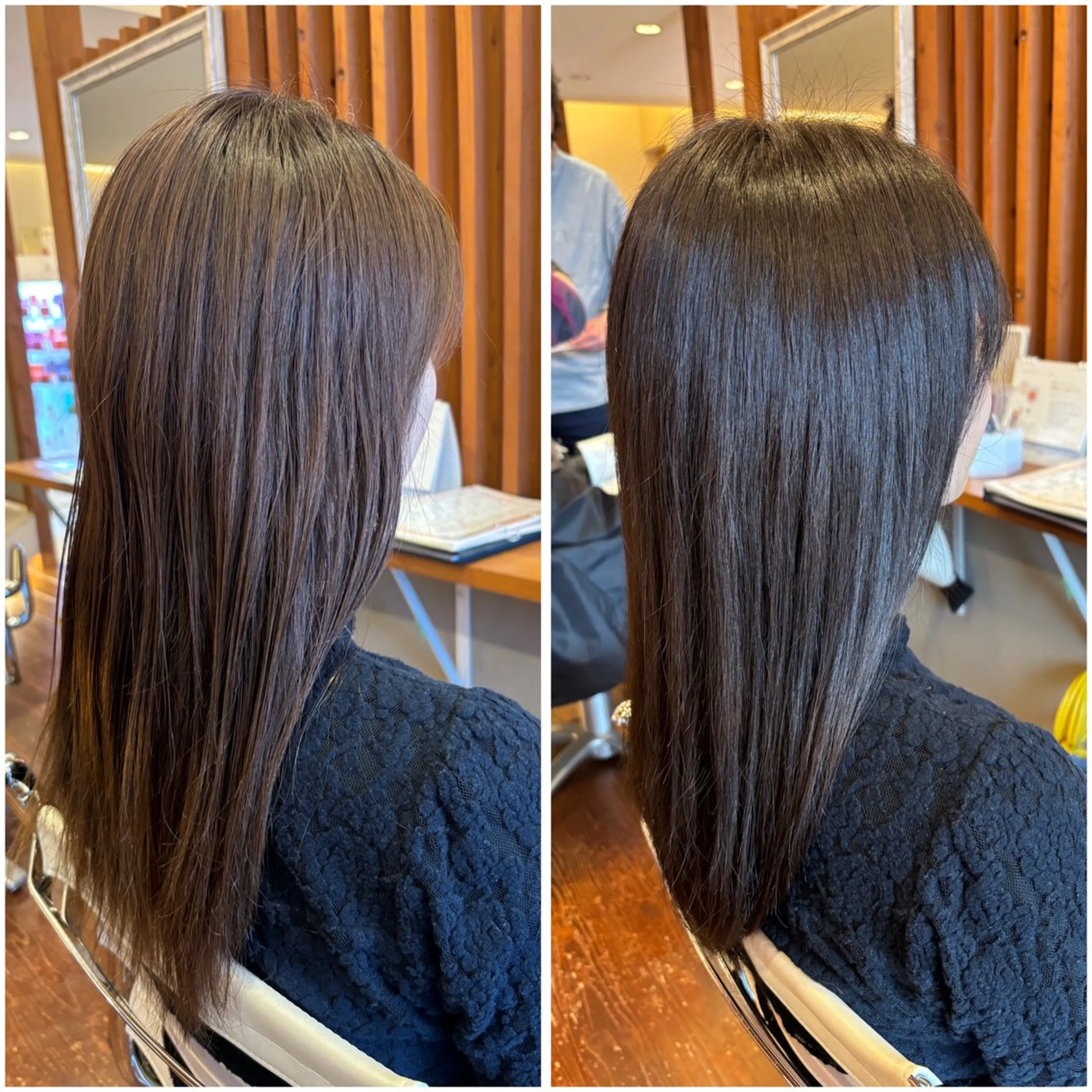 セミロング カラー ヘアカラー トリートメント peal ark いろはのヘアスタイル