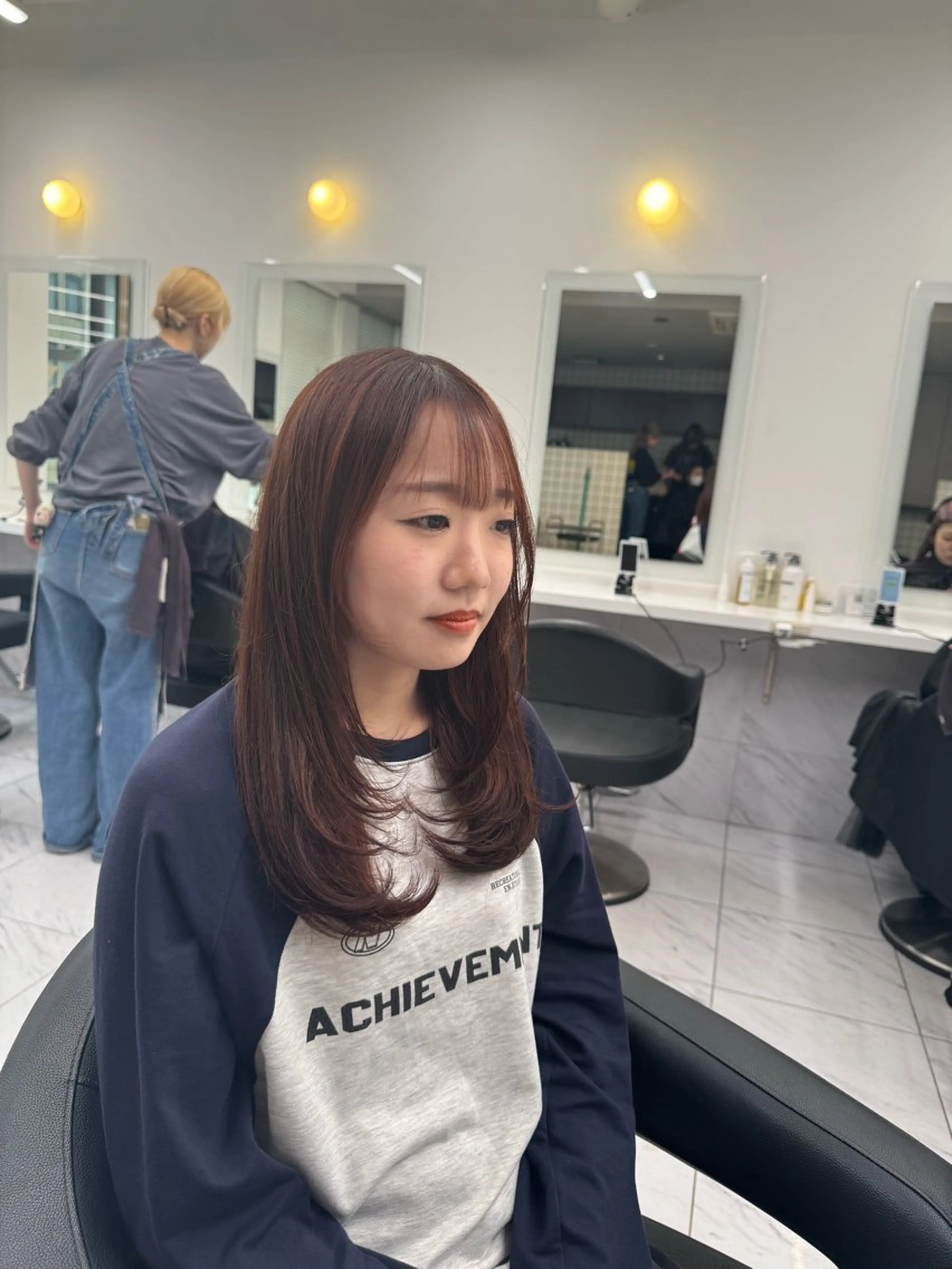ロング カラー パーマ ヘアアレンジ メンズ キッズ 🍒暖色系 カラー🍒MEIのヘアスタイル