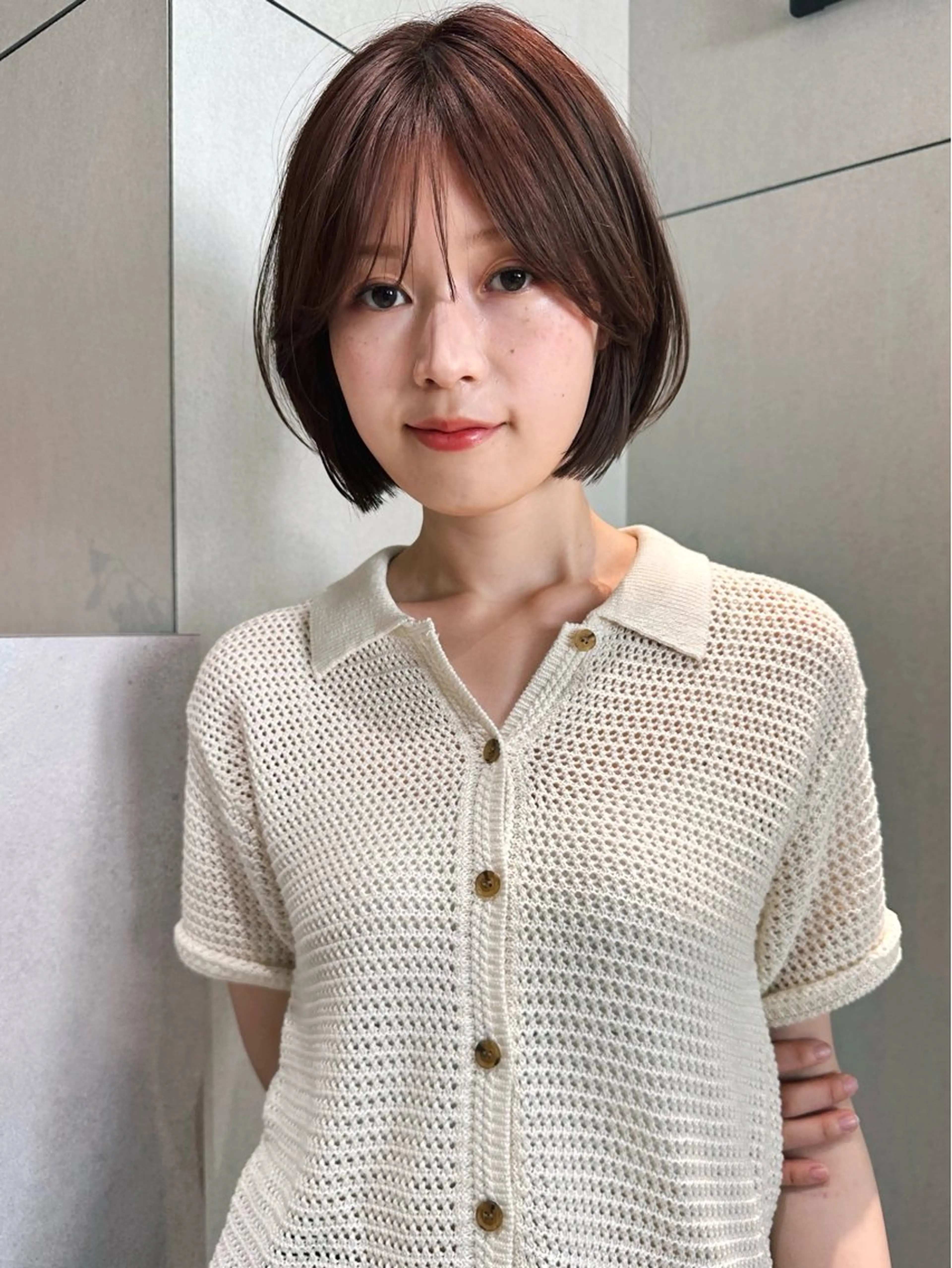 ショート カラー パーマ 🫧小顔×似合わせ× 透明感カラー🫧のヘアスタイル