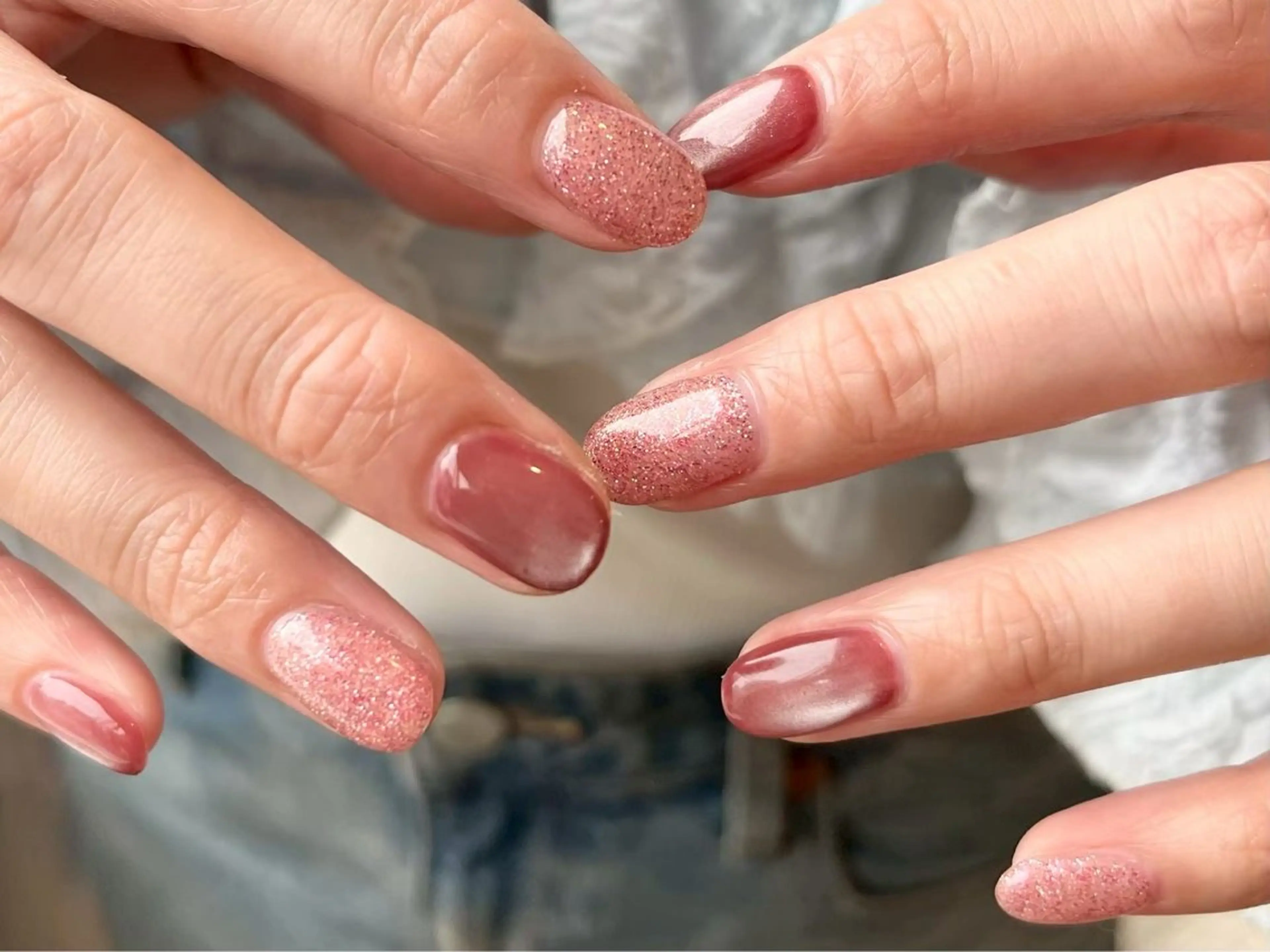 ネイル ラメ(グリッター) マグネットネイル Ayano ♡のネイルデザイン