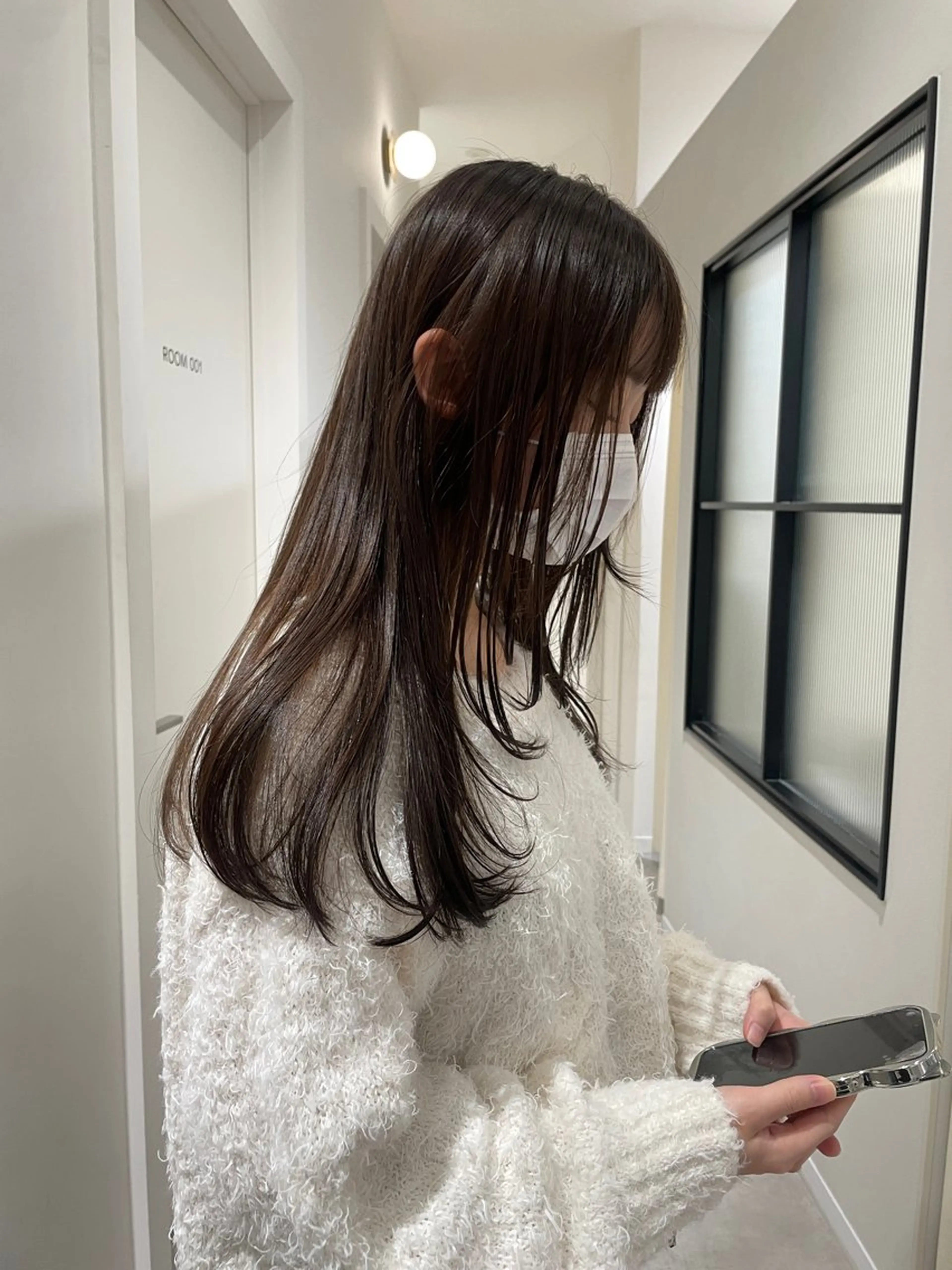 セミロング 顔まわりレイヤー レイヤーカット カット ヘアカラー MASHU abeno店所属・アサカ /フェイスレイヤーのヘアスタイル