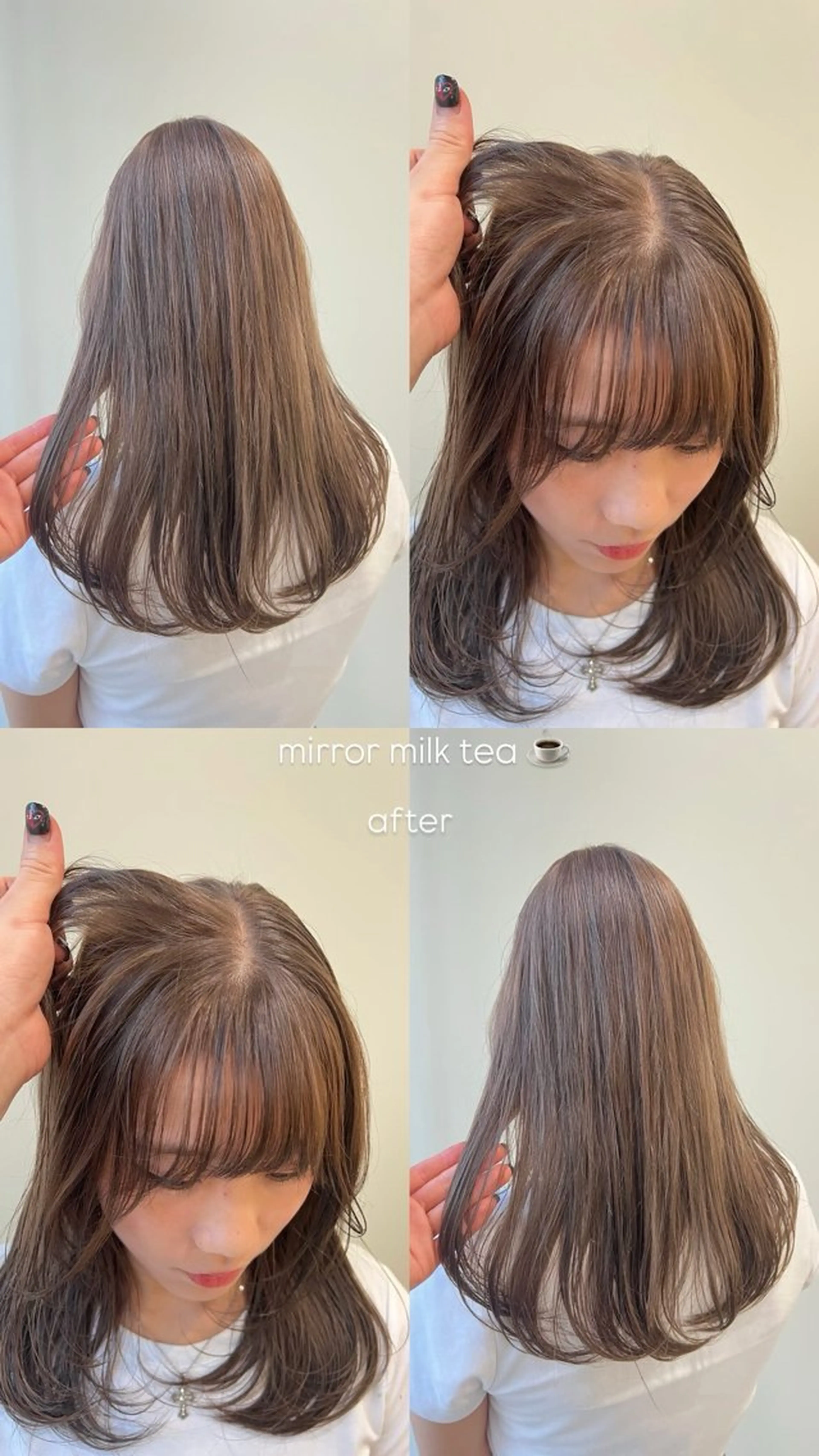 セミロング カラー ヘアカラー トリートメント tomu/天神大名/ ブリーチなし艶カラーのヘアスタイル