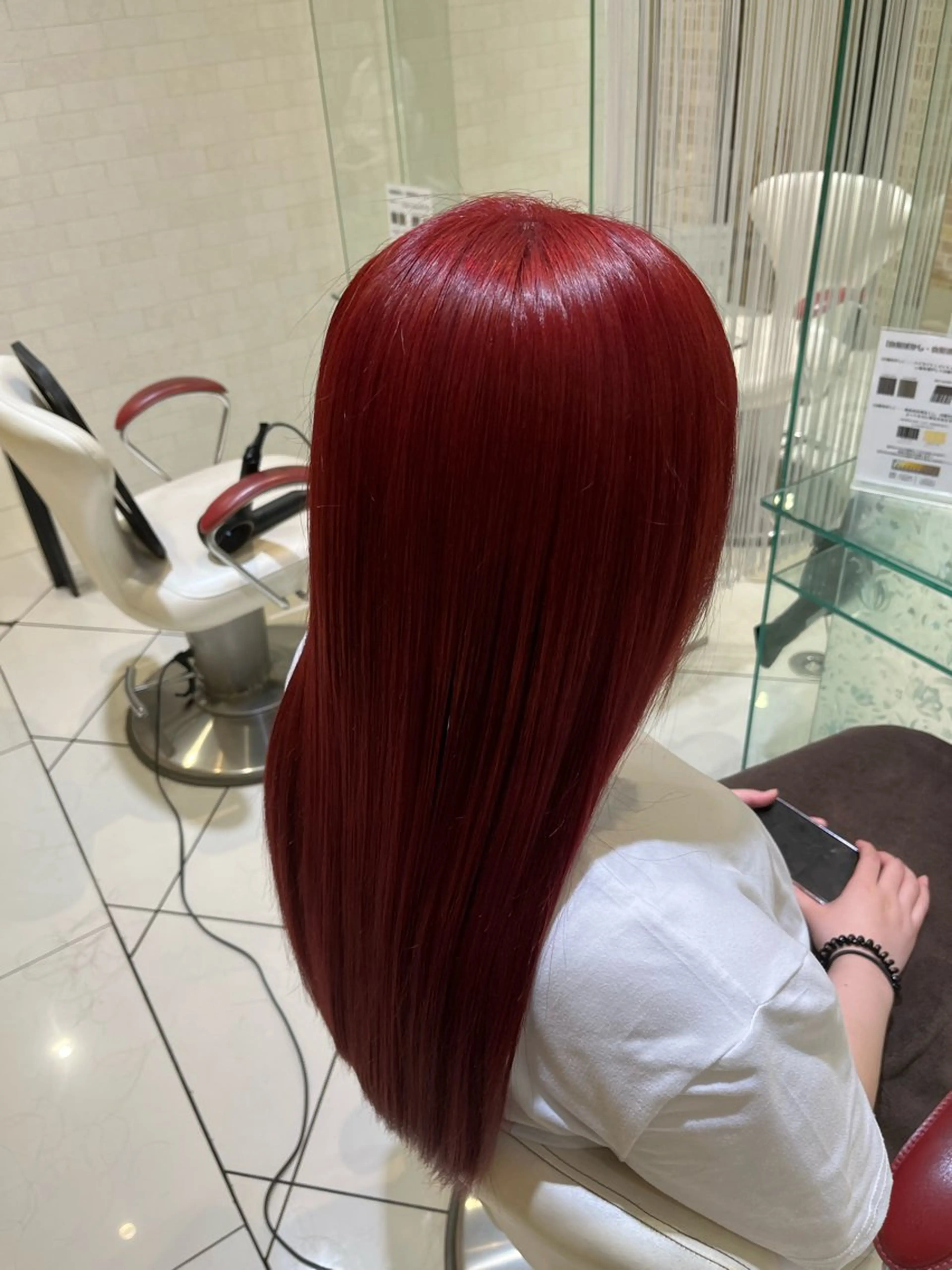 ロング カラー ブリーチ ケアブリーチ デザインカラー レッドカラー ヘアカラー トリートメント 髪質改善美容師 鈴木のヘアスタイル