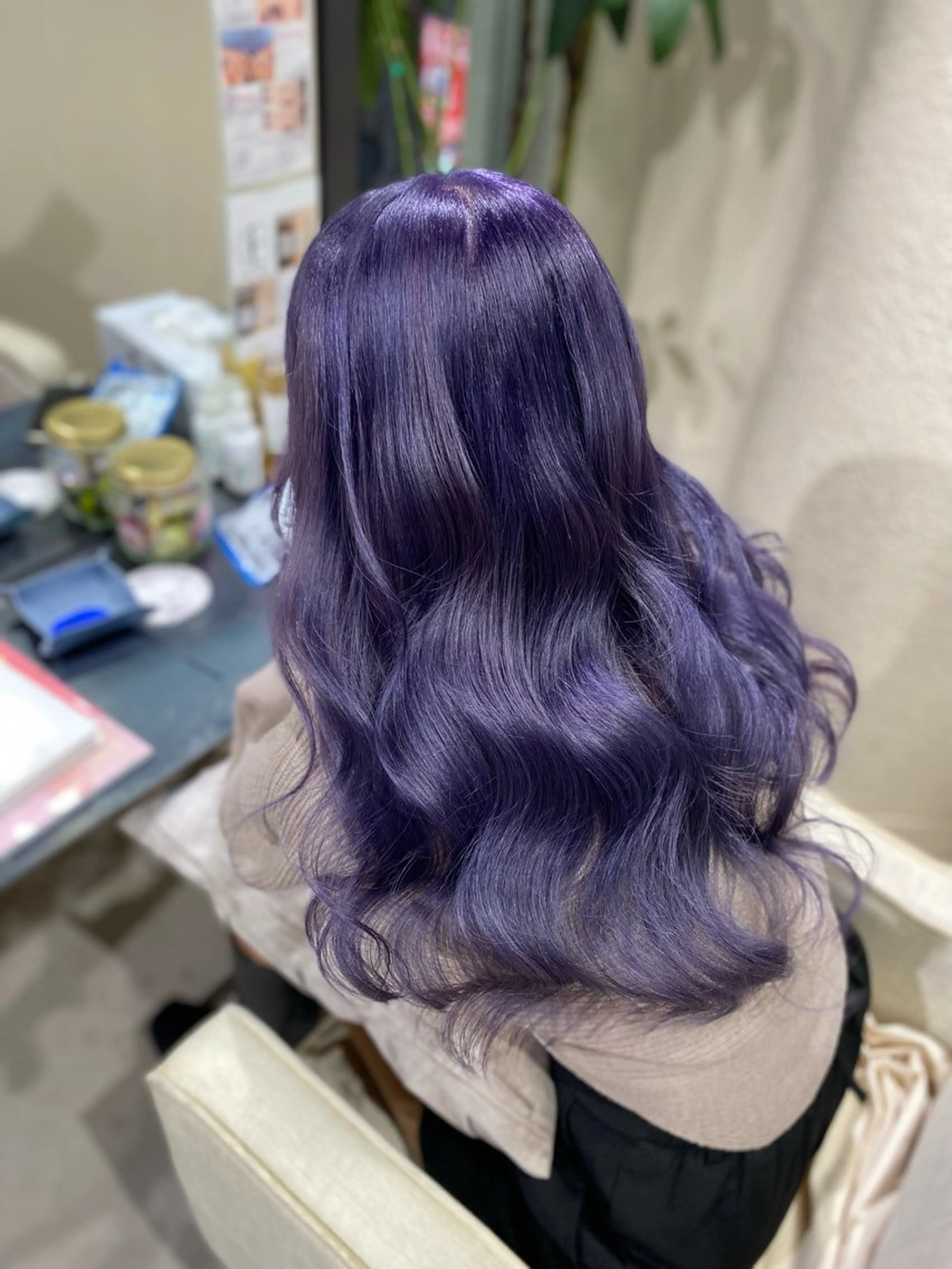 カラー ブルーカラー ブルーラベンダー ラベンダーカラー ヘアカラー トリートメント ハイトーン✨艶髪💘 💘 AYANO💘のヘアスタイル
