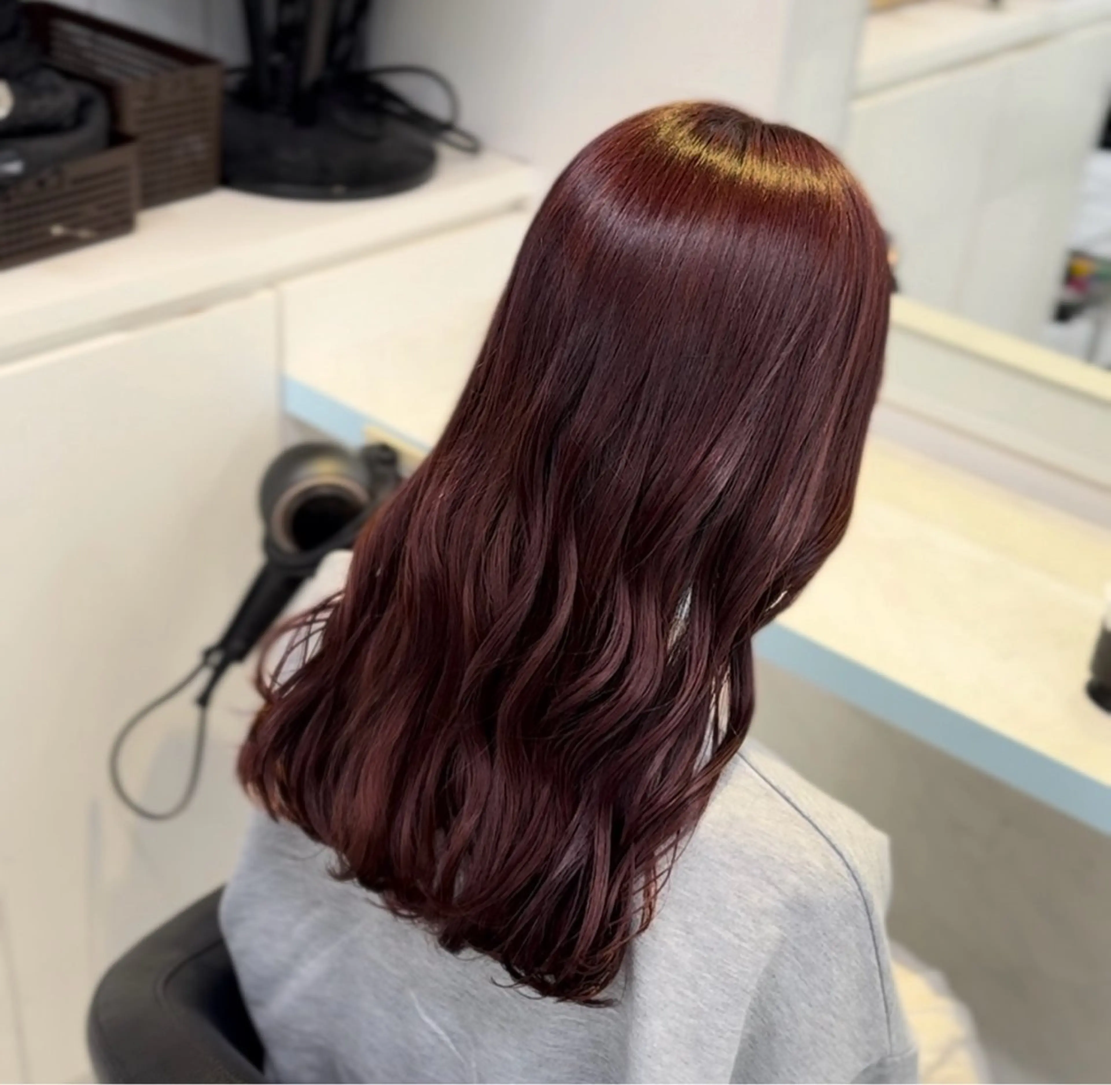 ロング ヘアカラー トリートメント ブリーチなし🍒中韓 /暖色系🍒のヘアスタイル