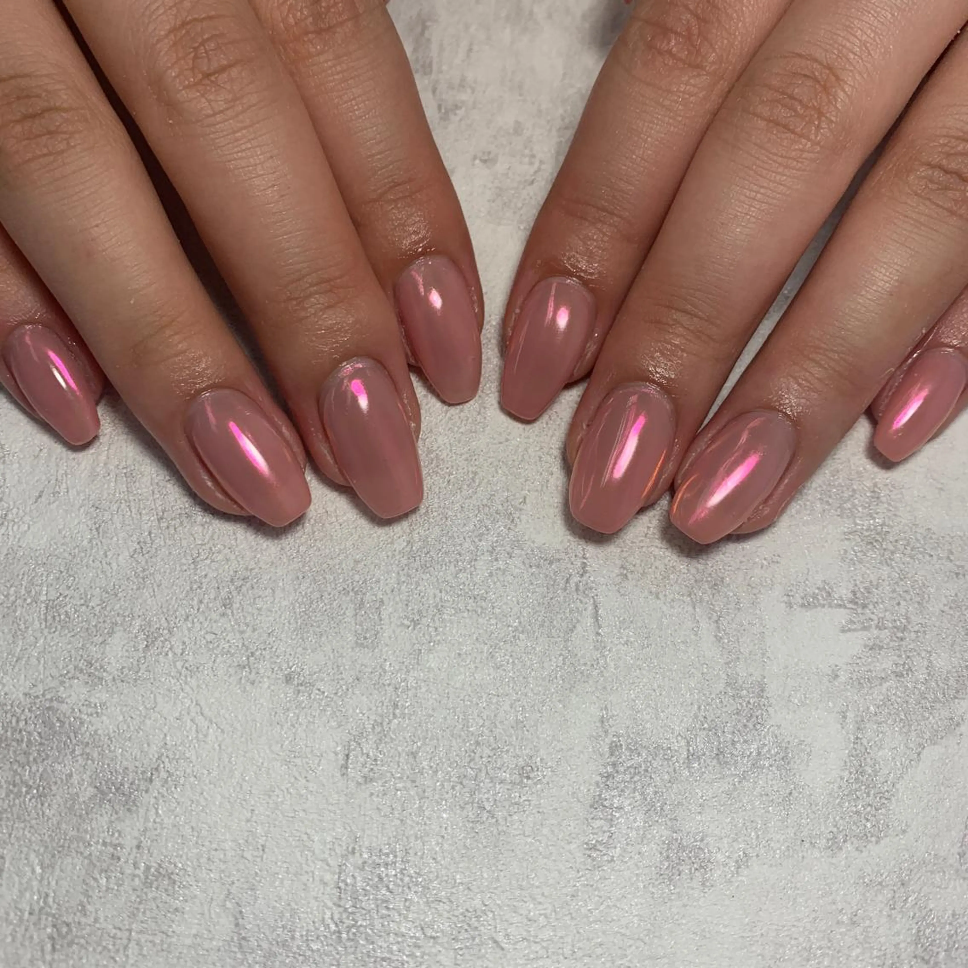 ネイル ミラーネイル ピンク ハンドネイル Li aile eye&nailのネイルデザイン