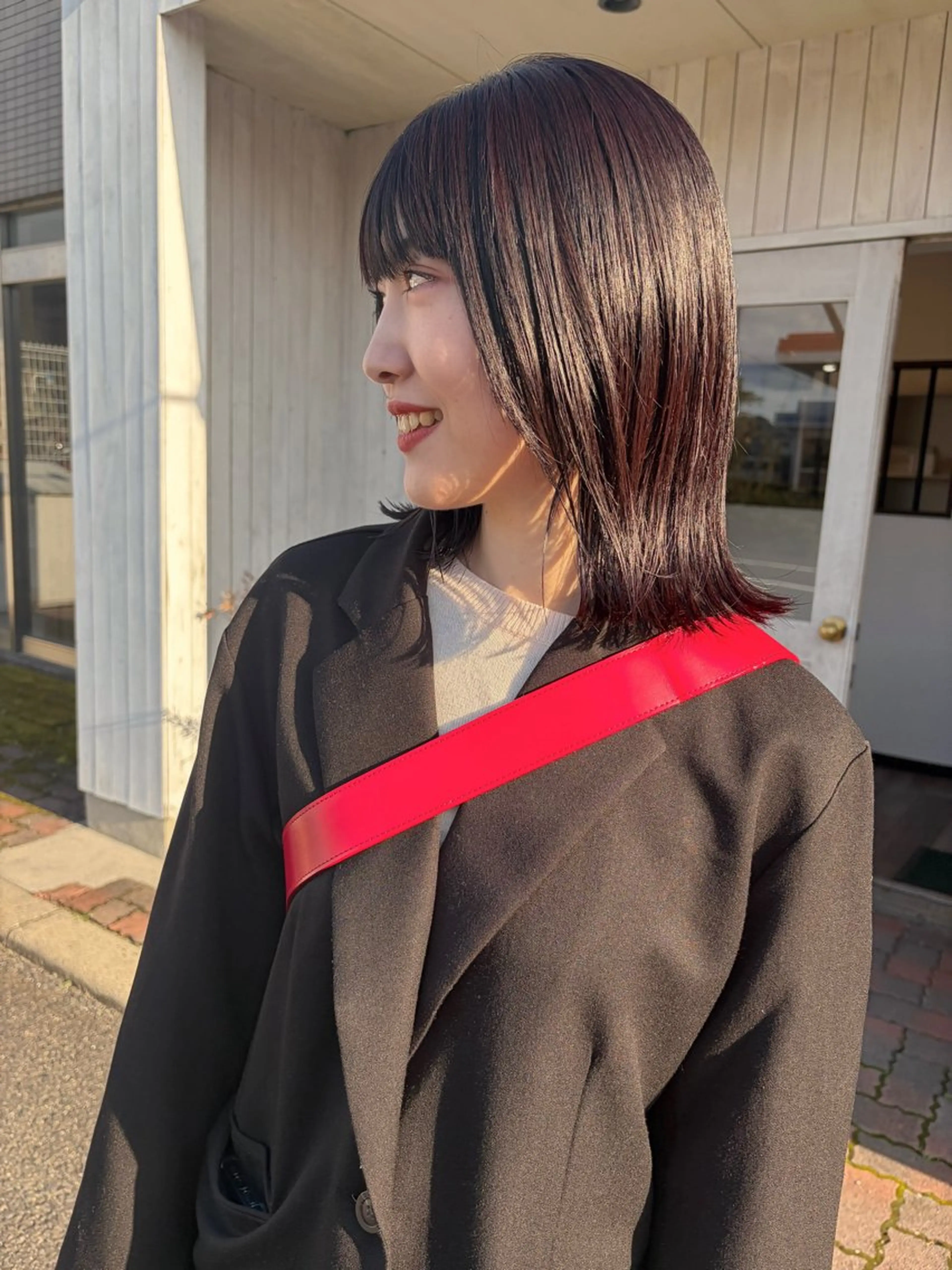 カラー ボルドーカラー ヘアカラー 浅津 菜月のヘアスタイル