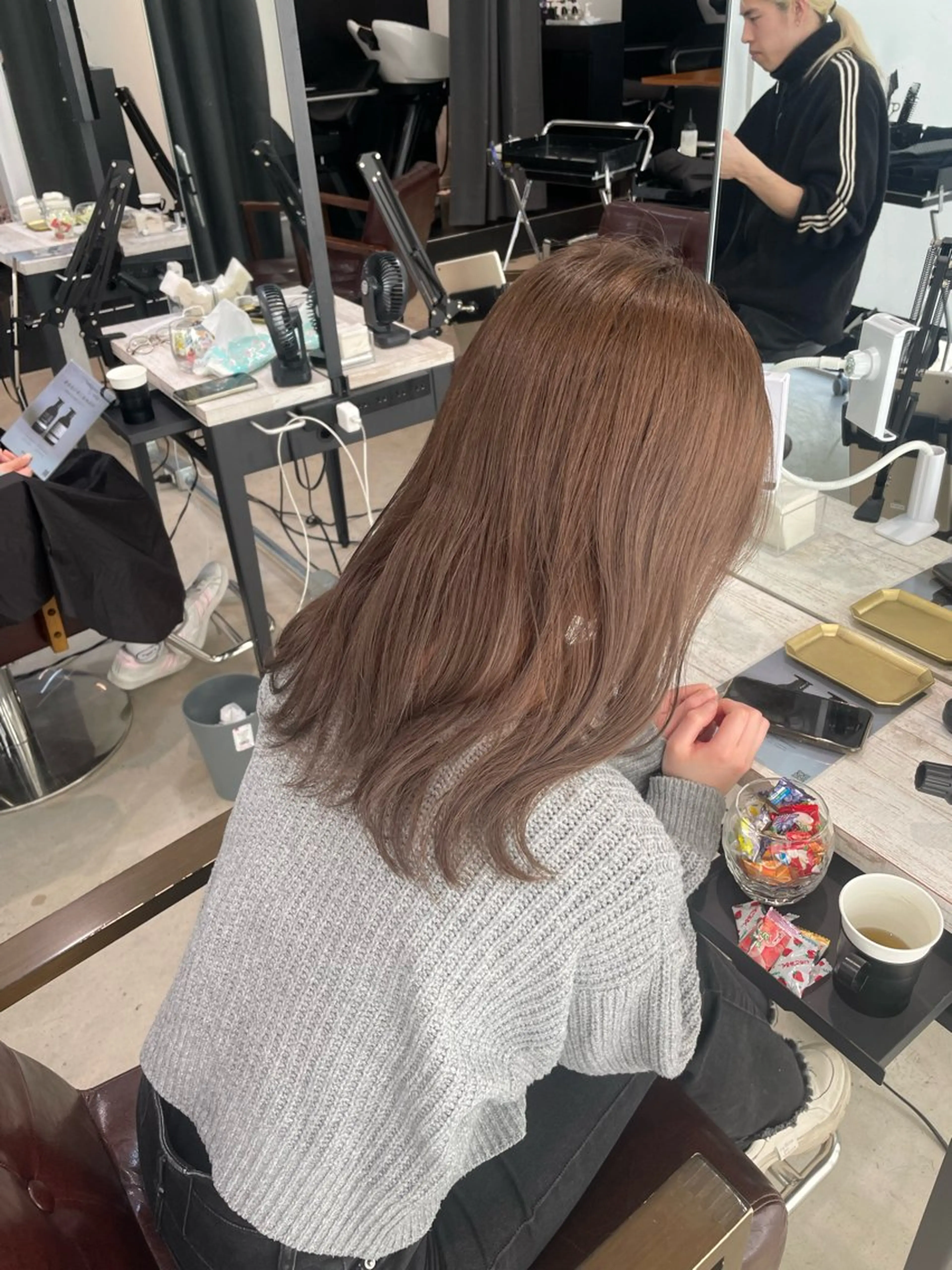 🧡リピーター様🧡　カット+ブリーチ無しダブルカラー+トリートメント　ダブルカラー　透明感カラー　オリーブベージュの写真
