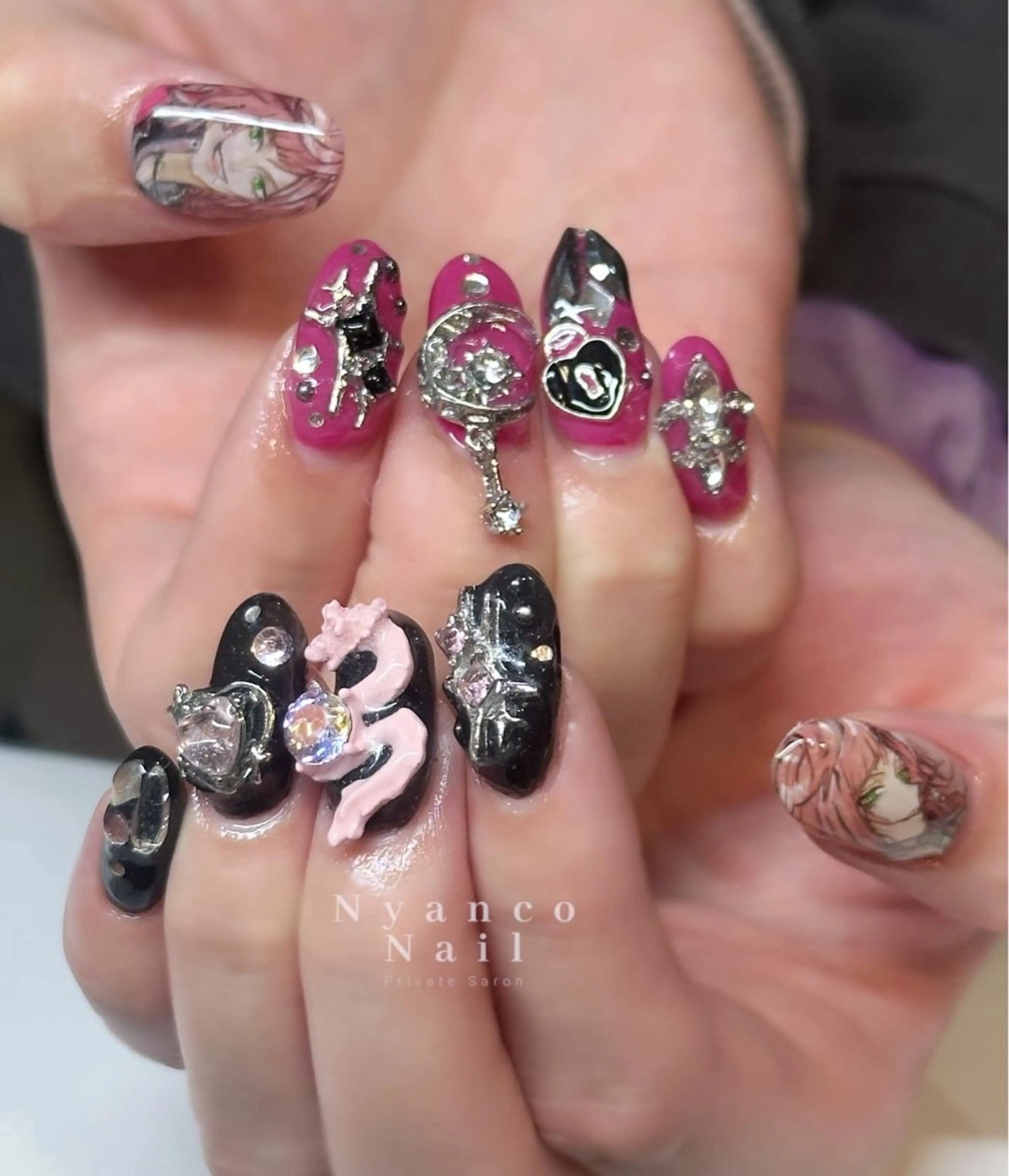 ネイル ジェルネイル キラキラネイル Nyanco Nailのネイルデザイン