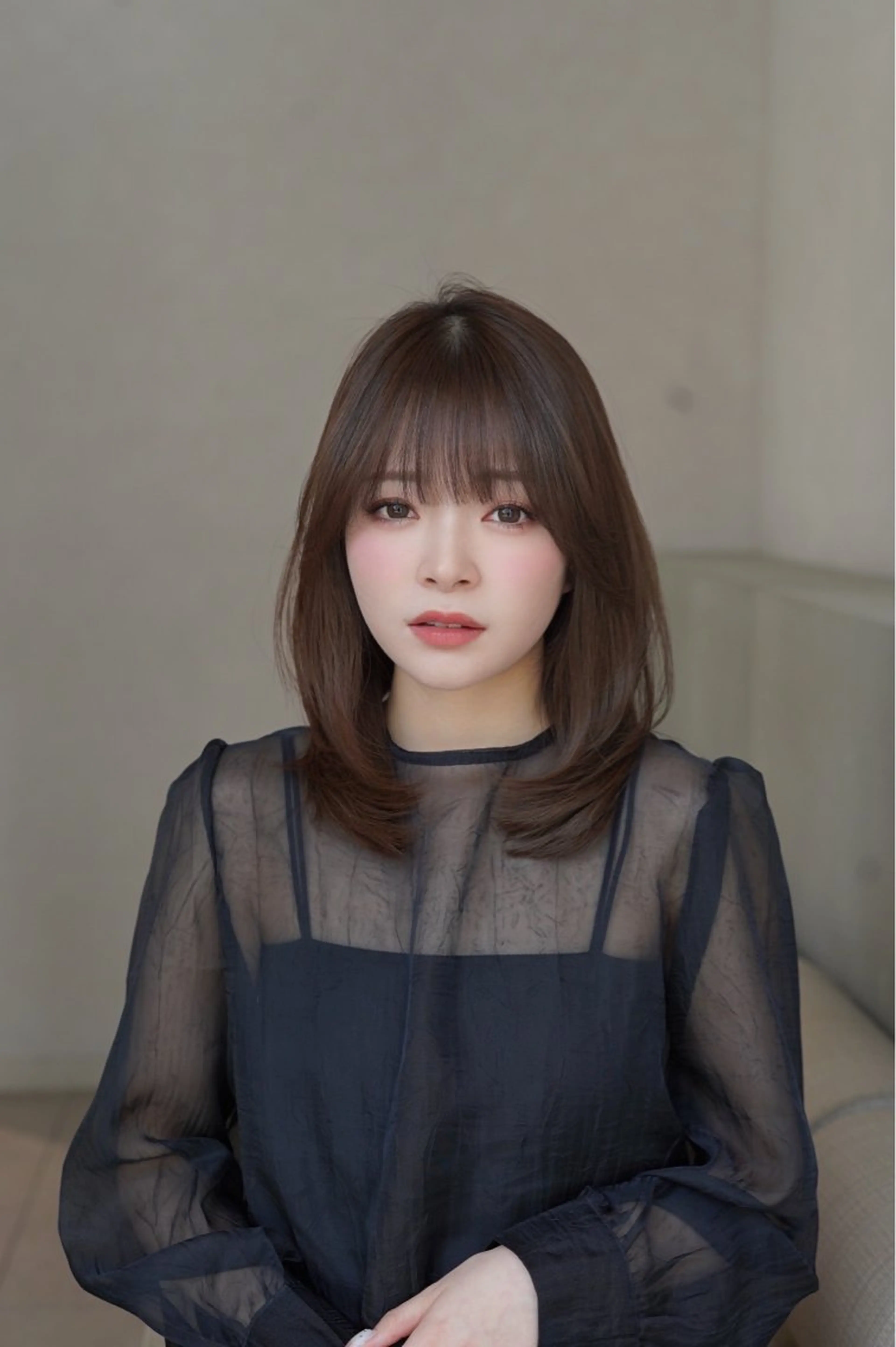 ミディアム 髪質改善 縮毛矯正 レイヤーカット/ くびれヘア佐藤大空のヘアスタイル