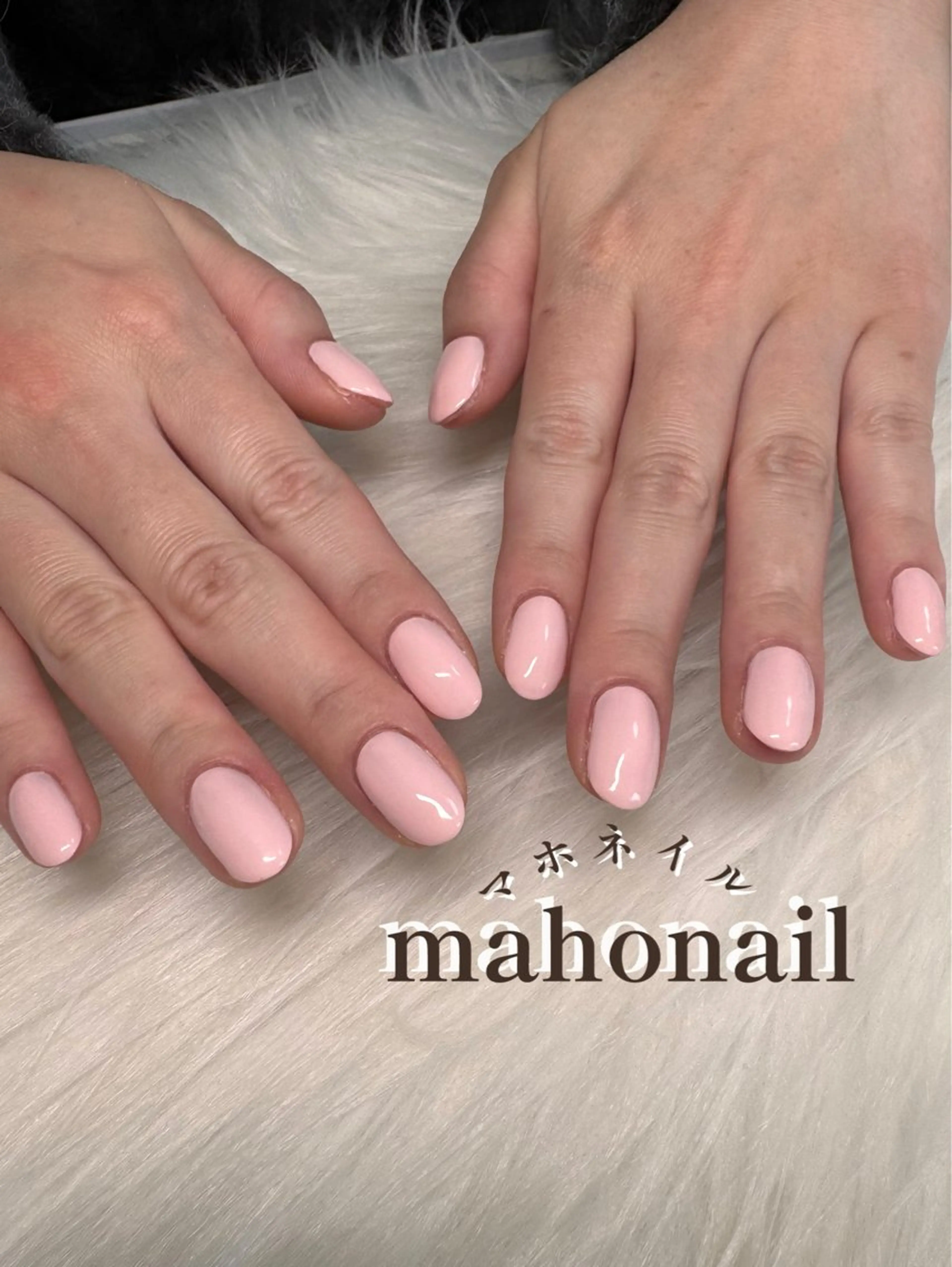 ネイル ワンカラーネイル パステルネイル ピンク ハンドネイル maho nail マホネイルのネイルデザイン