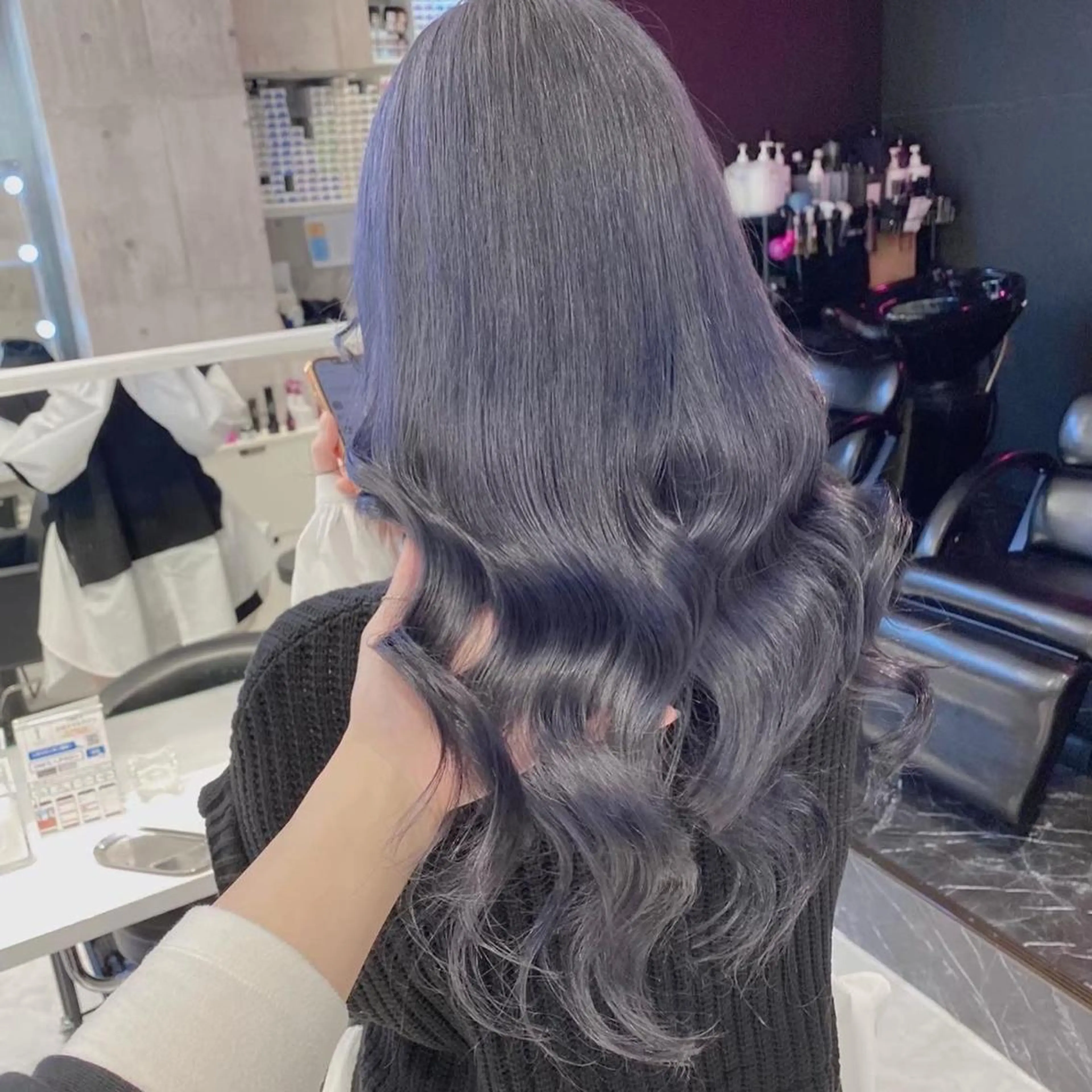 ロング カラー ヘアカラー トリートメント ヘアセット 🩶【推しハイトーン 】yuzu🩶のヘアスタイル