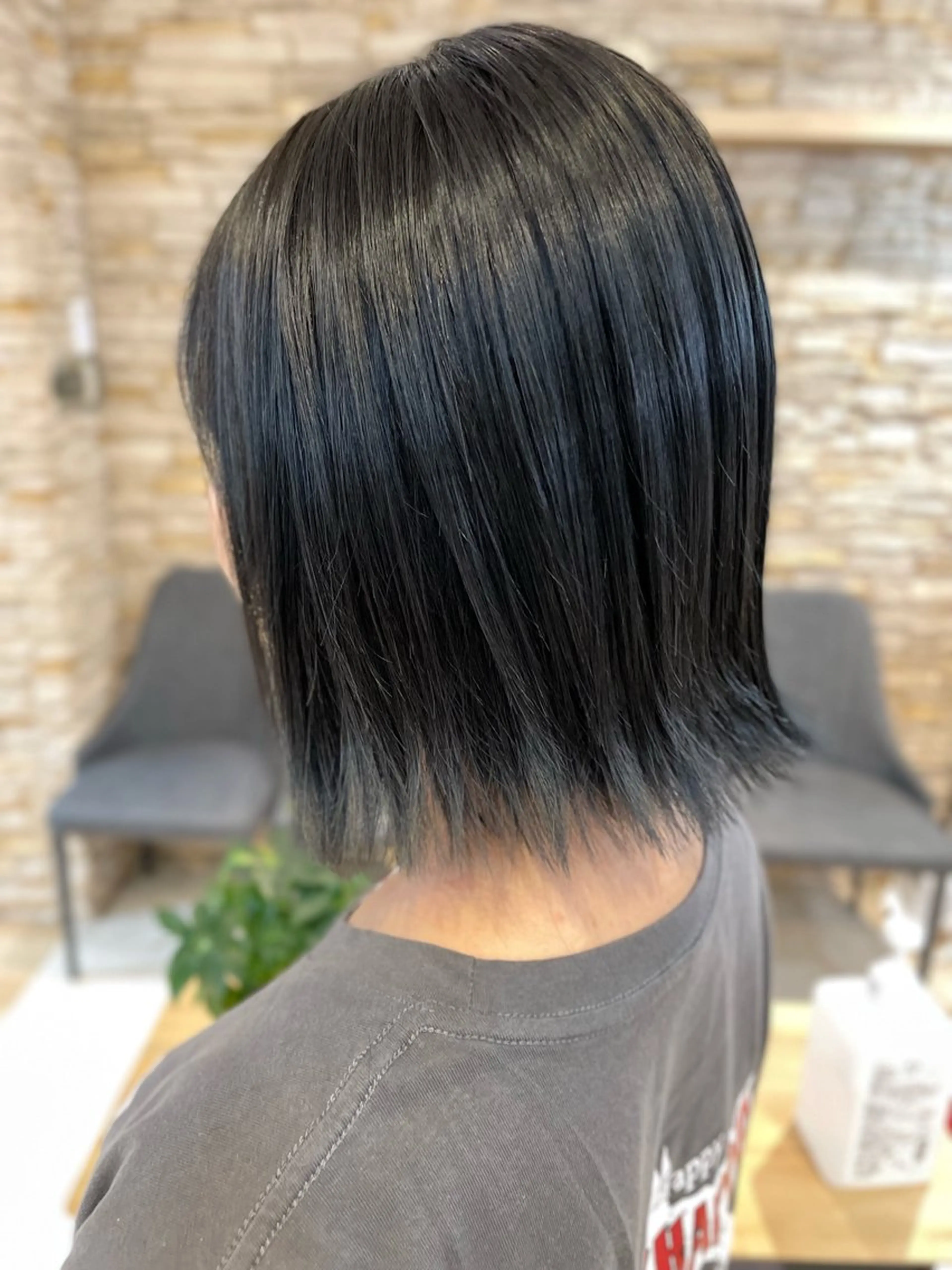 🎀落ちる黒染め🎀暗髪カラー＋シルクトリートメント💕黒染め無しで地毛風に💕就活だけど黒染めは…黒染めなしでブルー系の写真