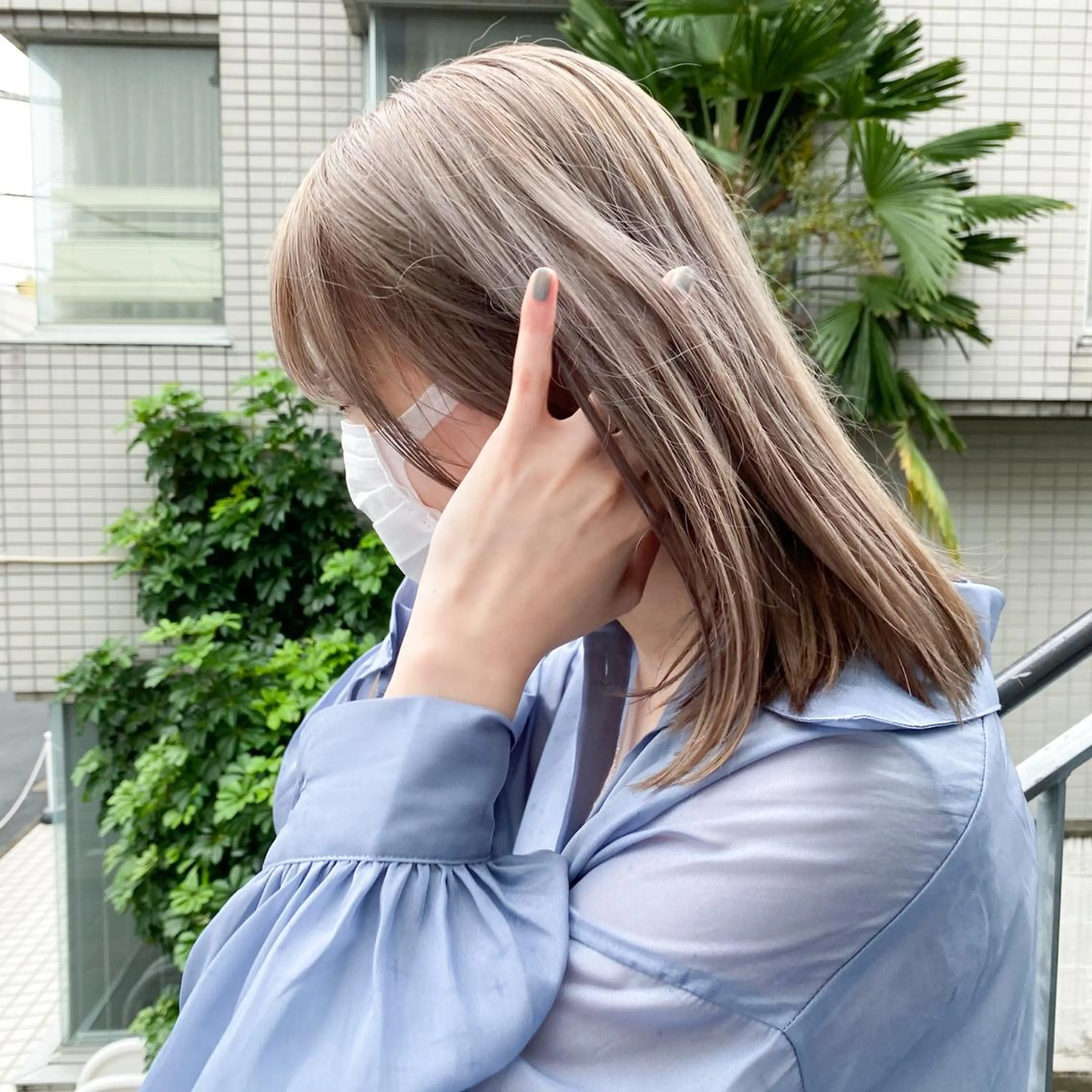 ミディアム カラー 艶髪ブリーチ 永井竜也のヘアスタイル