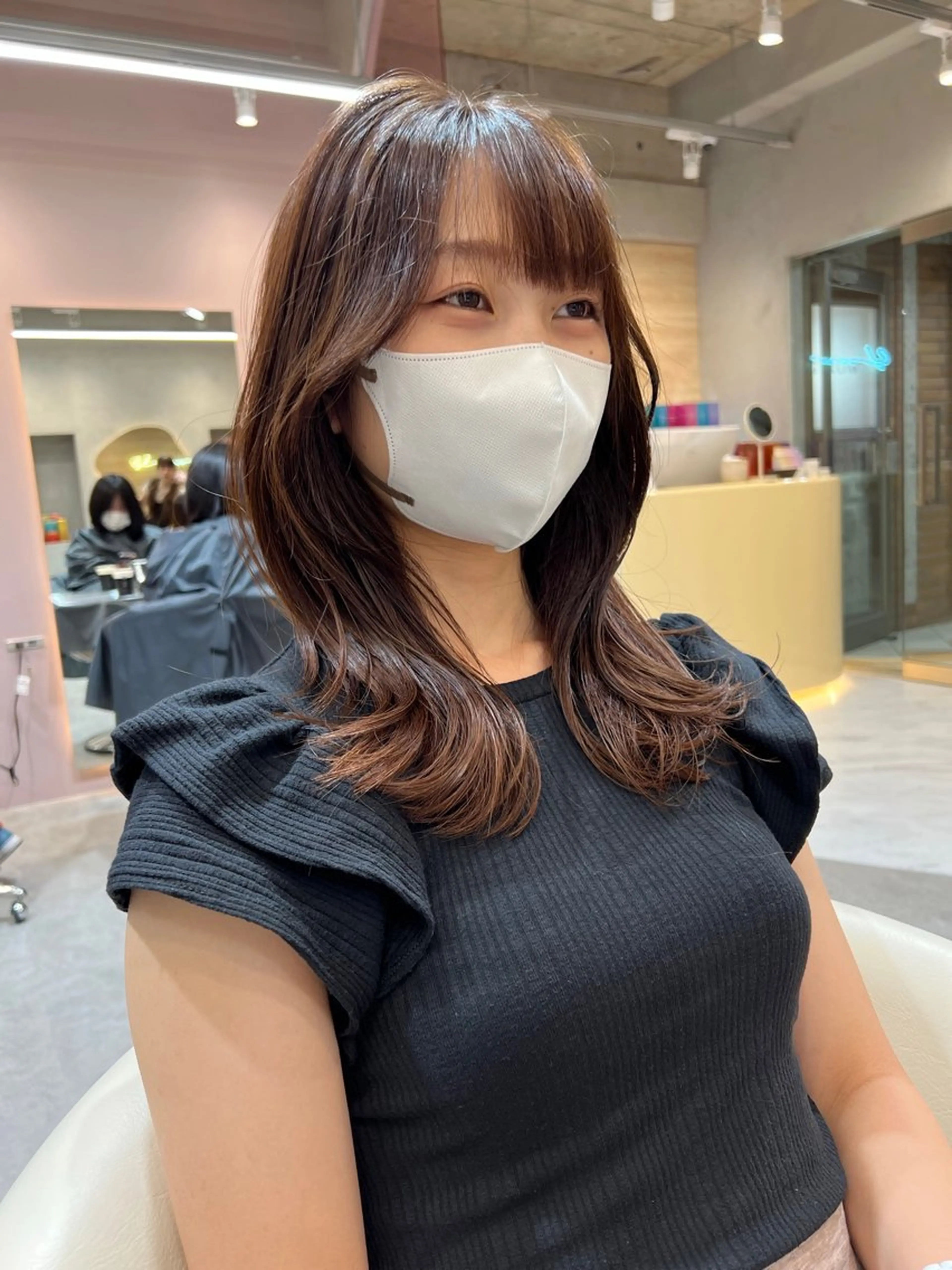 セミロング カラー ヘアアレンジ ブラウンカラー ココアブラウン くびれヘア 外ハネヘア 🇰🇷韓国メンズ 特化🇰🇷松永恭征のヘアスタイル