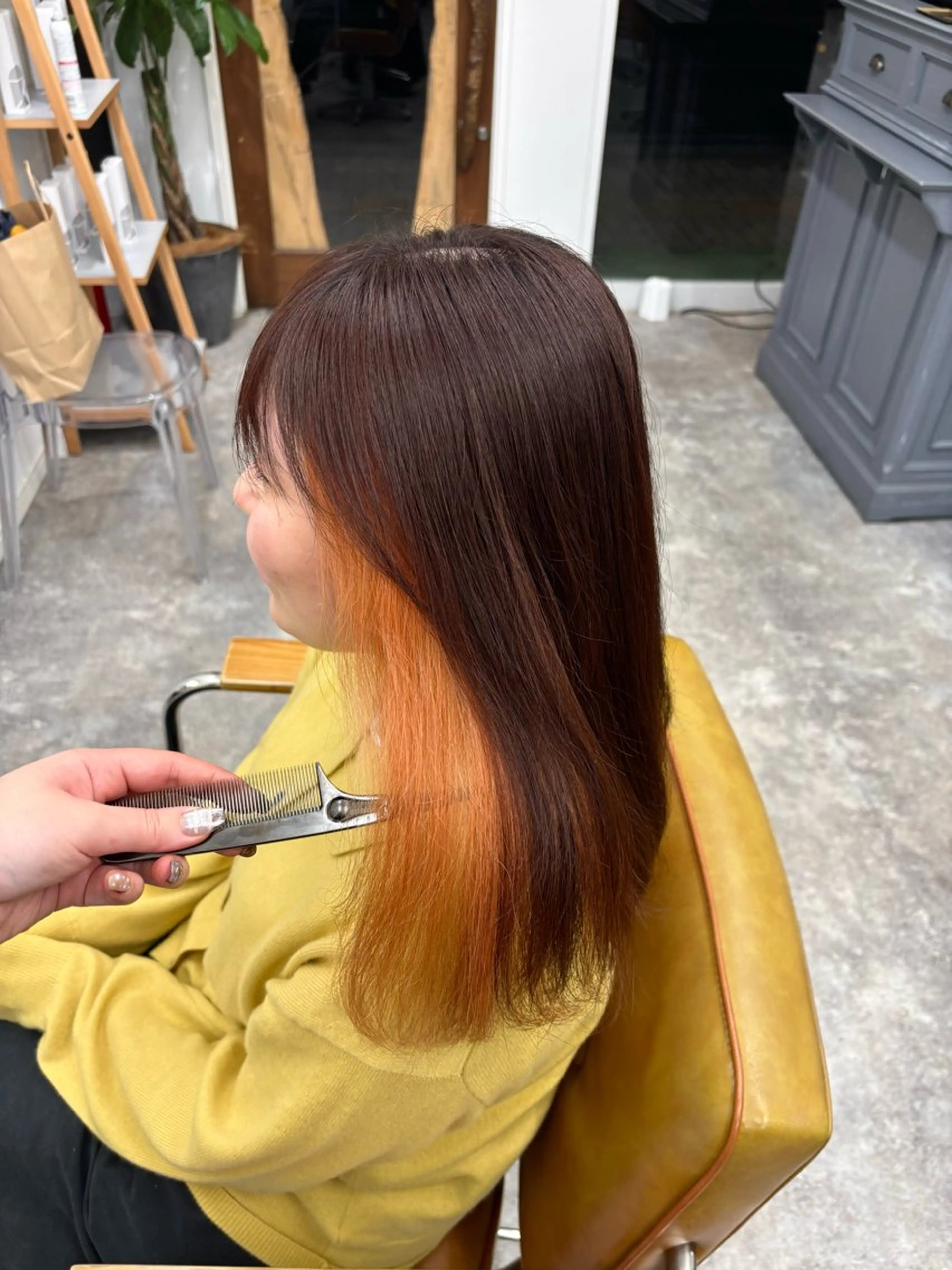 ロング カラー インナーカラー ヘアカラー IO所属・楢本 莉子のヘアスタイル