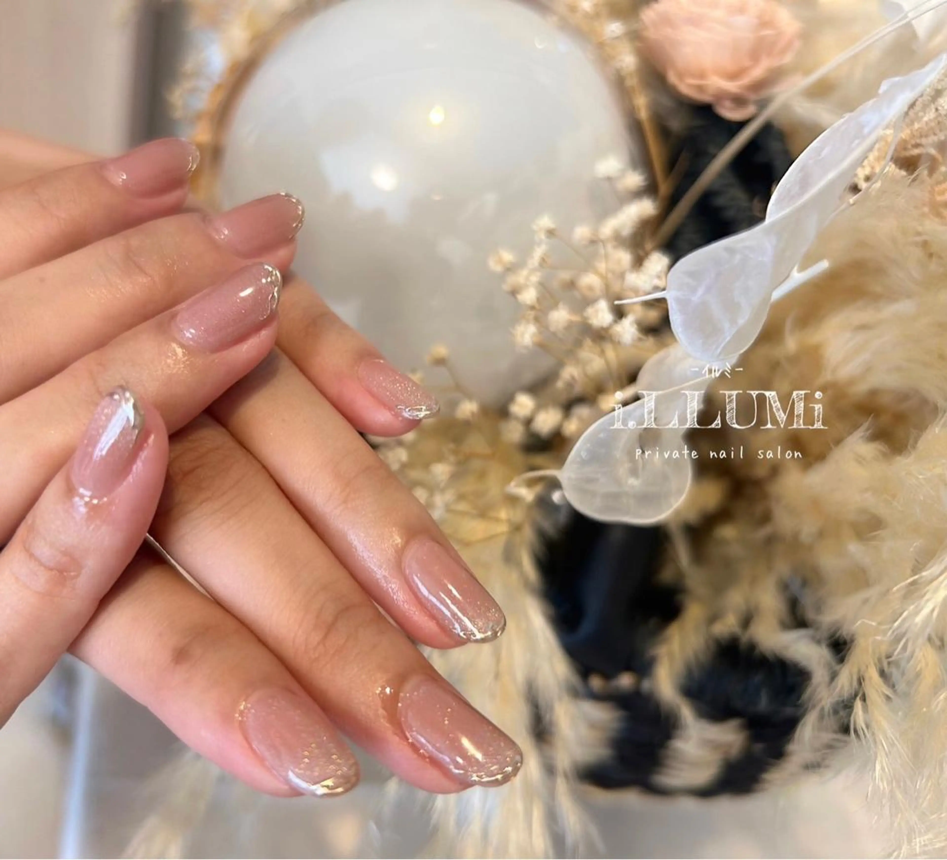 ネイル 長さ出し ジェルネイル ラメ(グリッター) マグネットネイル private  nail salon i.LLUMi所属・i.LLUMi nailのネイルデザイン