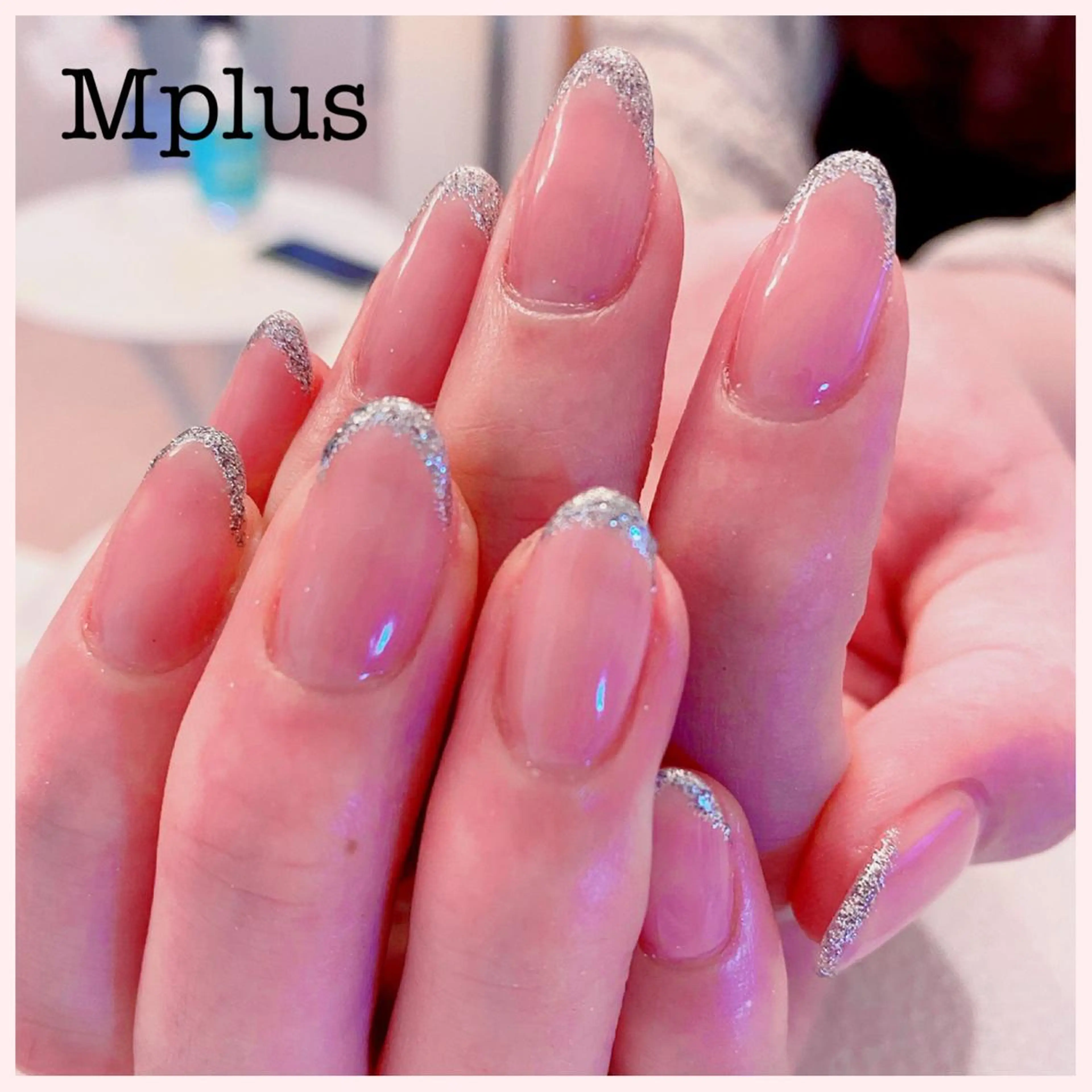 ネイル クリアネイル ゴールド ラメ(グリッター) ピンク ハンドネイル Mplus miyukiのネイルデザイン