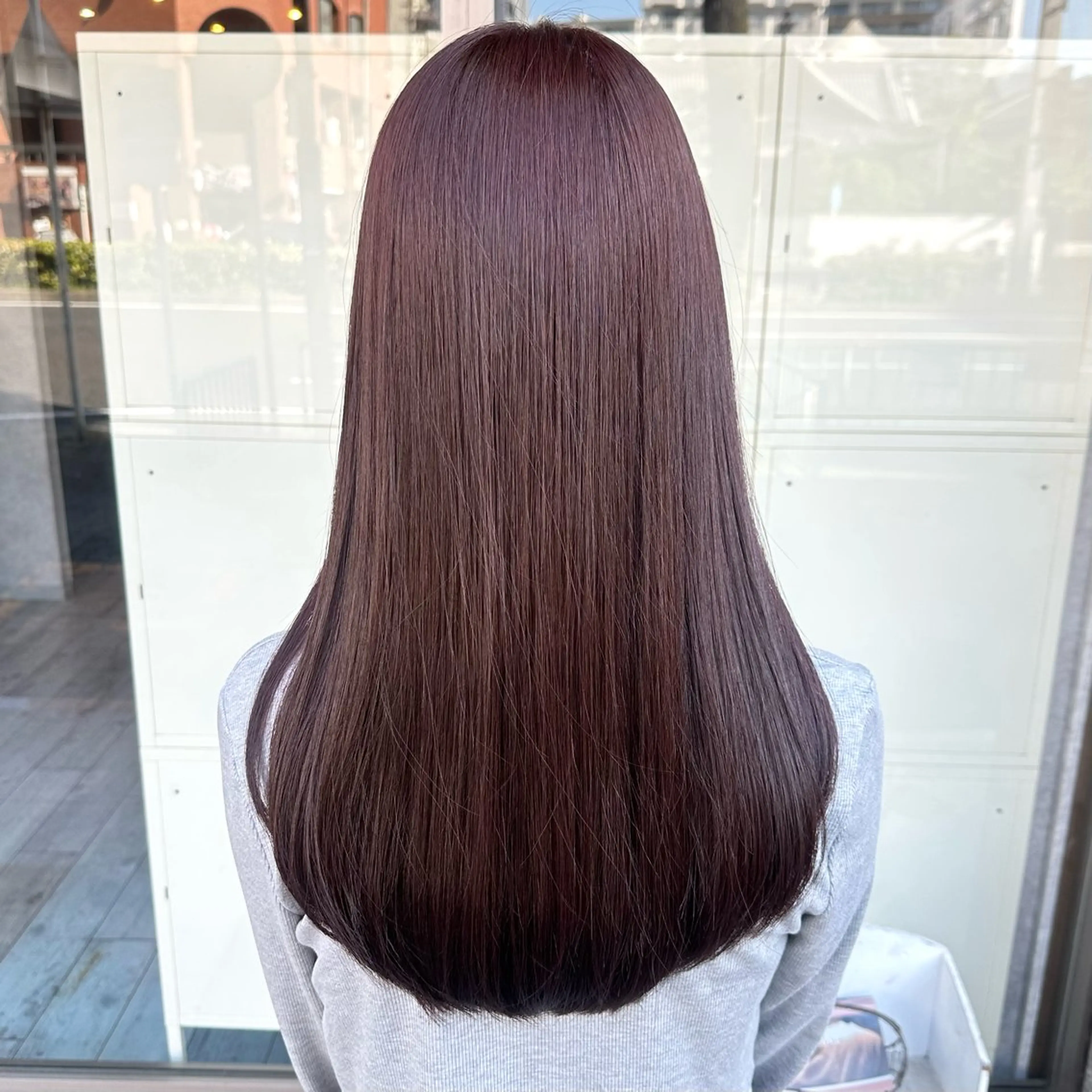 ロング カラー ラベンダーカラー ピンクカラー ピンクラベンダー カット ヘアカラー トリートメント minim / miku 暖色カラーのヘアスタイル