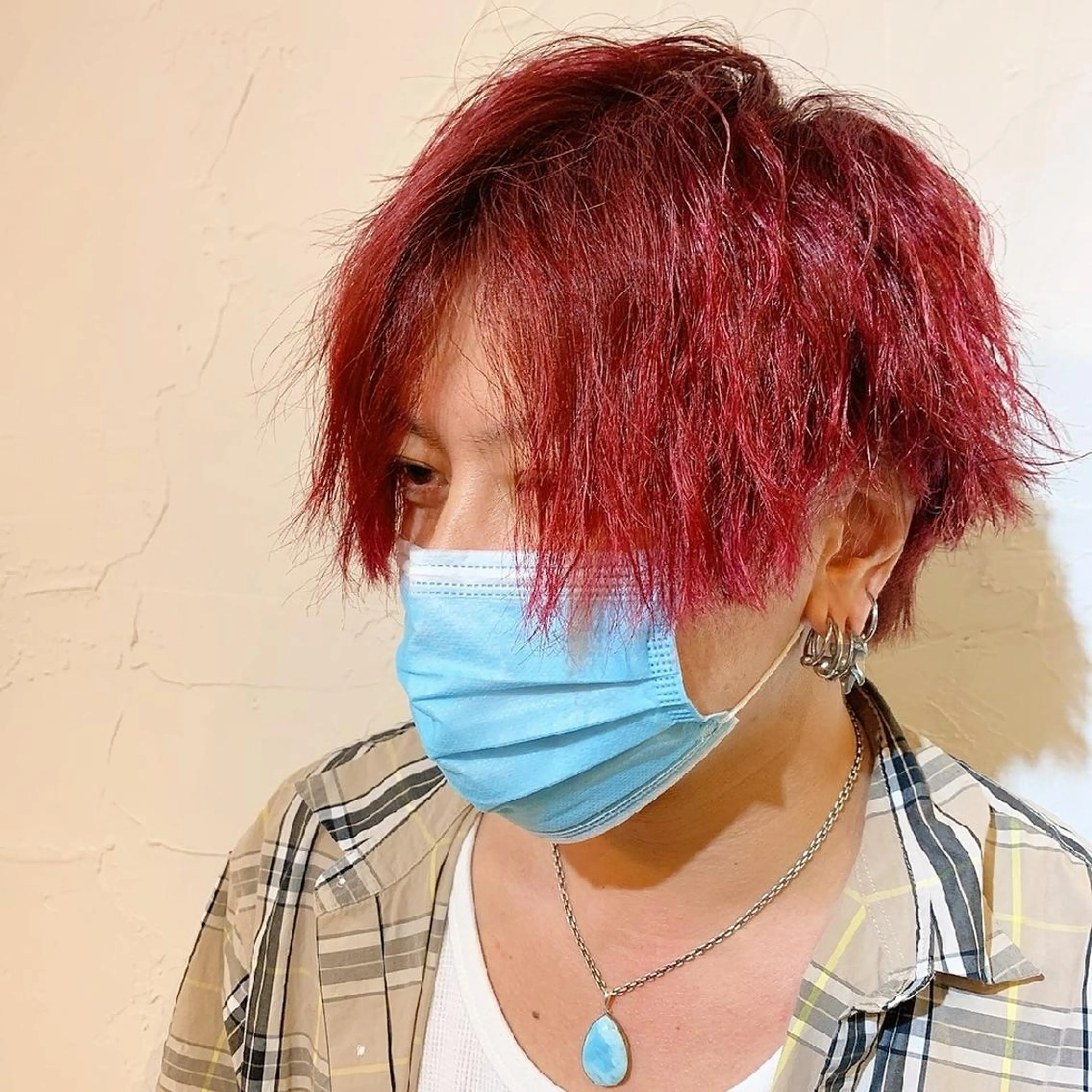 ショート カラー メンズ メンズインナーカラー カシス インナーカラー トリートメント 酸熱トリートメント ヘアカラー トリートメント Add9 柳田健登のヘアスタイル