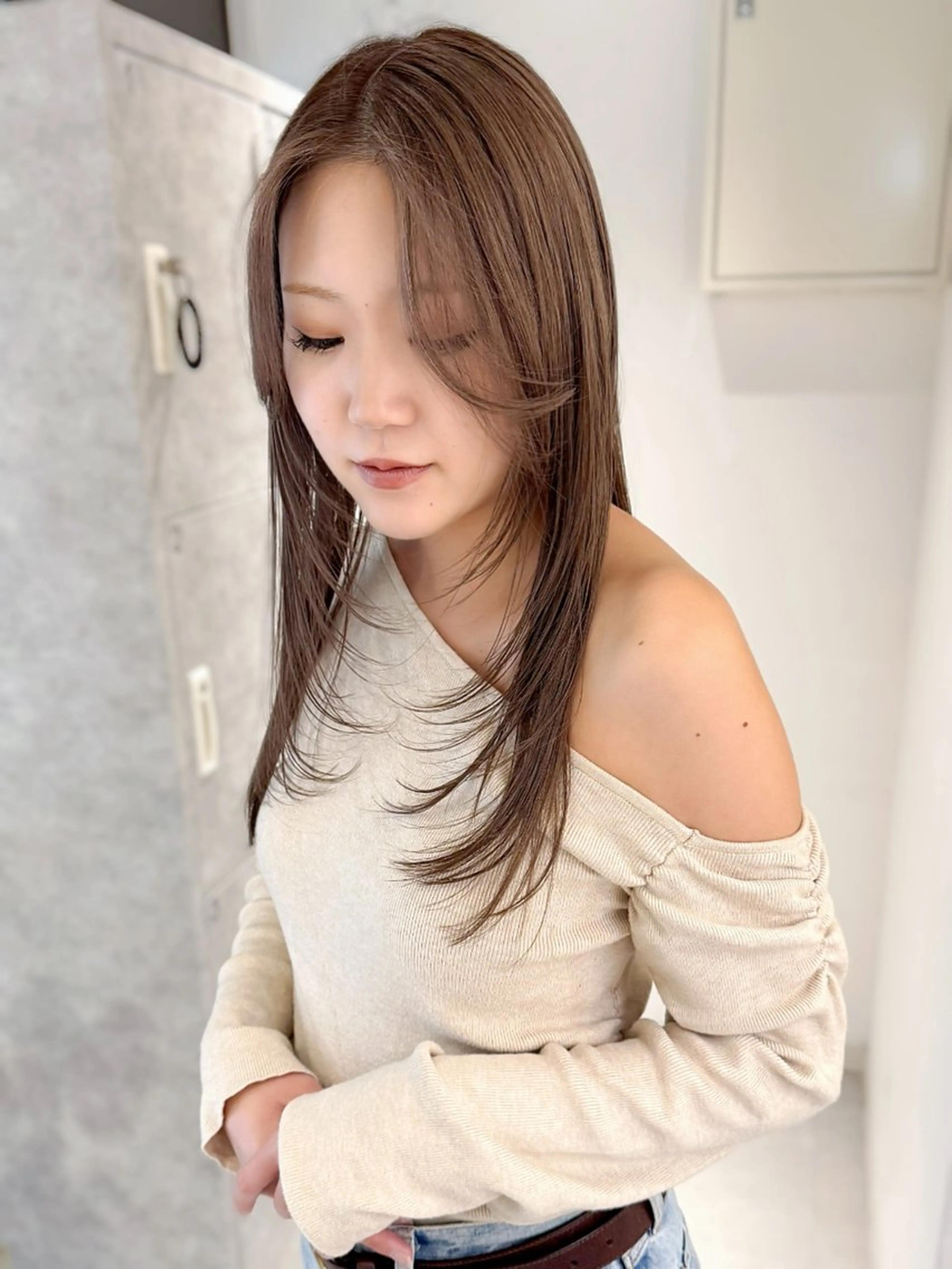 ロング 垢抜け/レイヤー/ ハイトーン/アスナのヘアスタイル