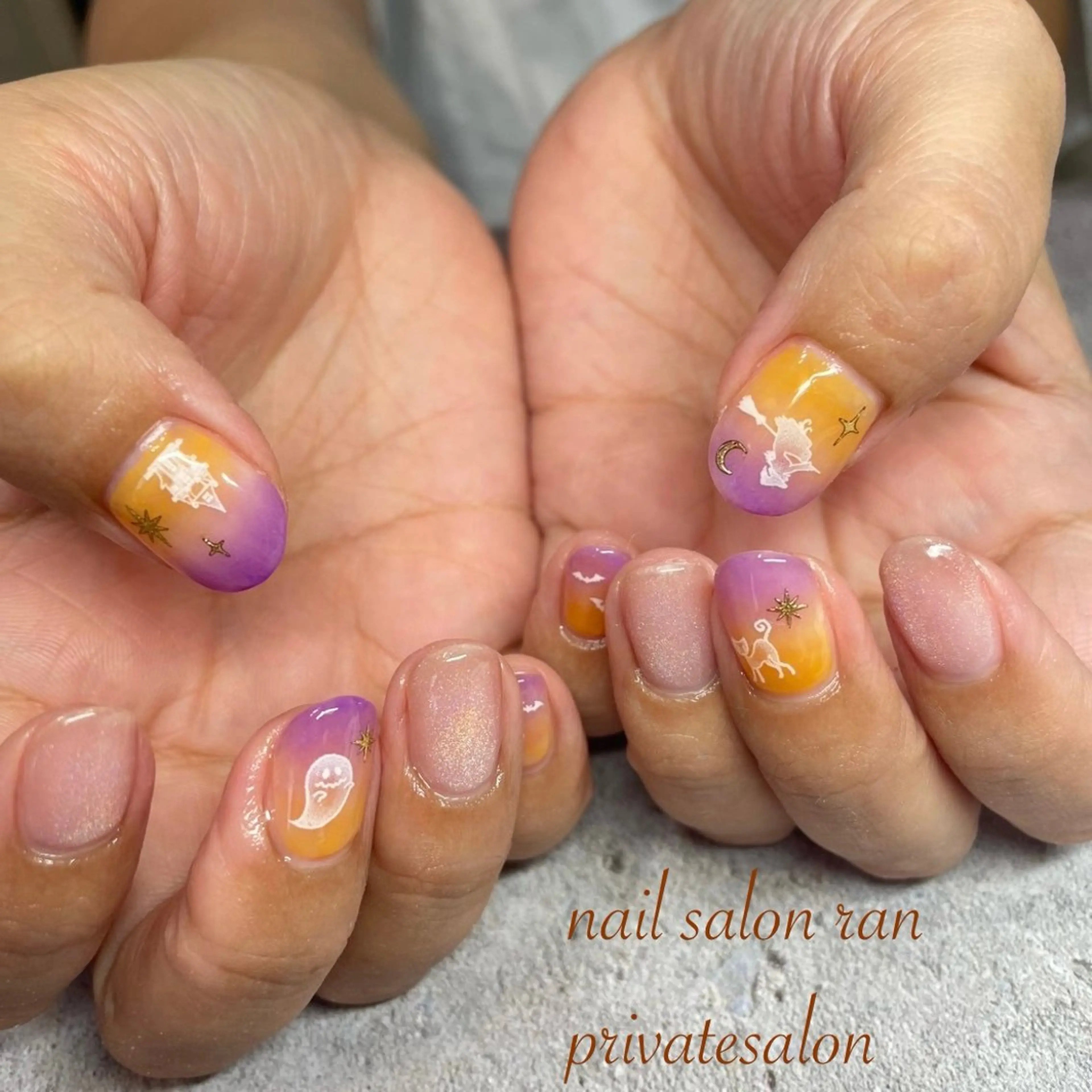 ネイル アートネイル ハロウィン ハンドネイル ハンドケア nailsalon ranのネイルデザイン