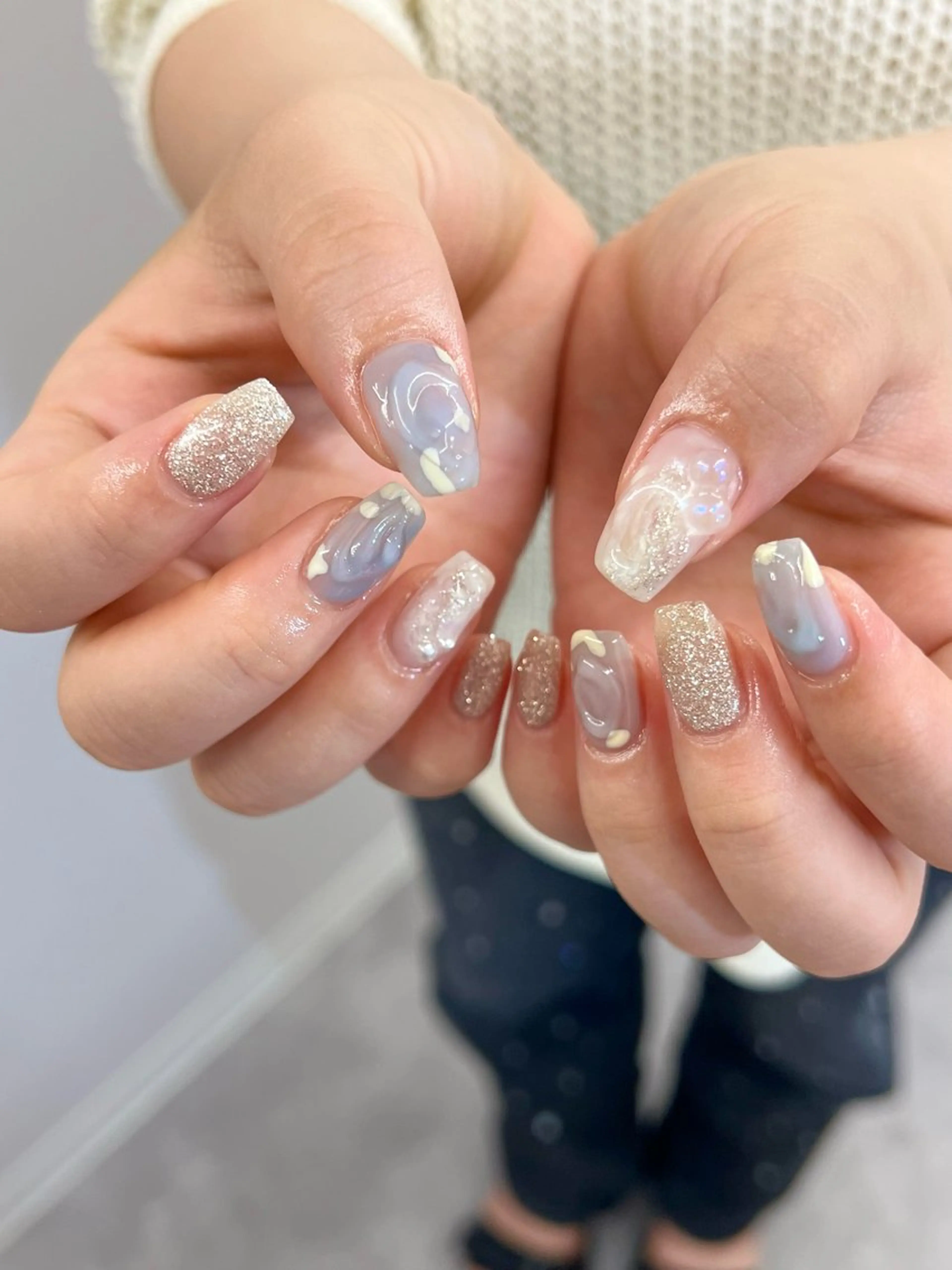 ネイル ジェルネイル キラキラネイル マグネットネイル ニュアンスネイル パラジェル ハンドネイル ハンドケア Bana_ Nailのネイルデザイン