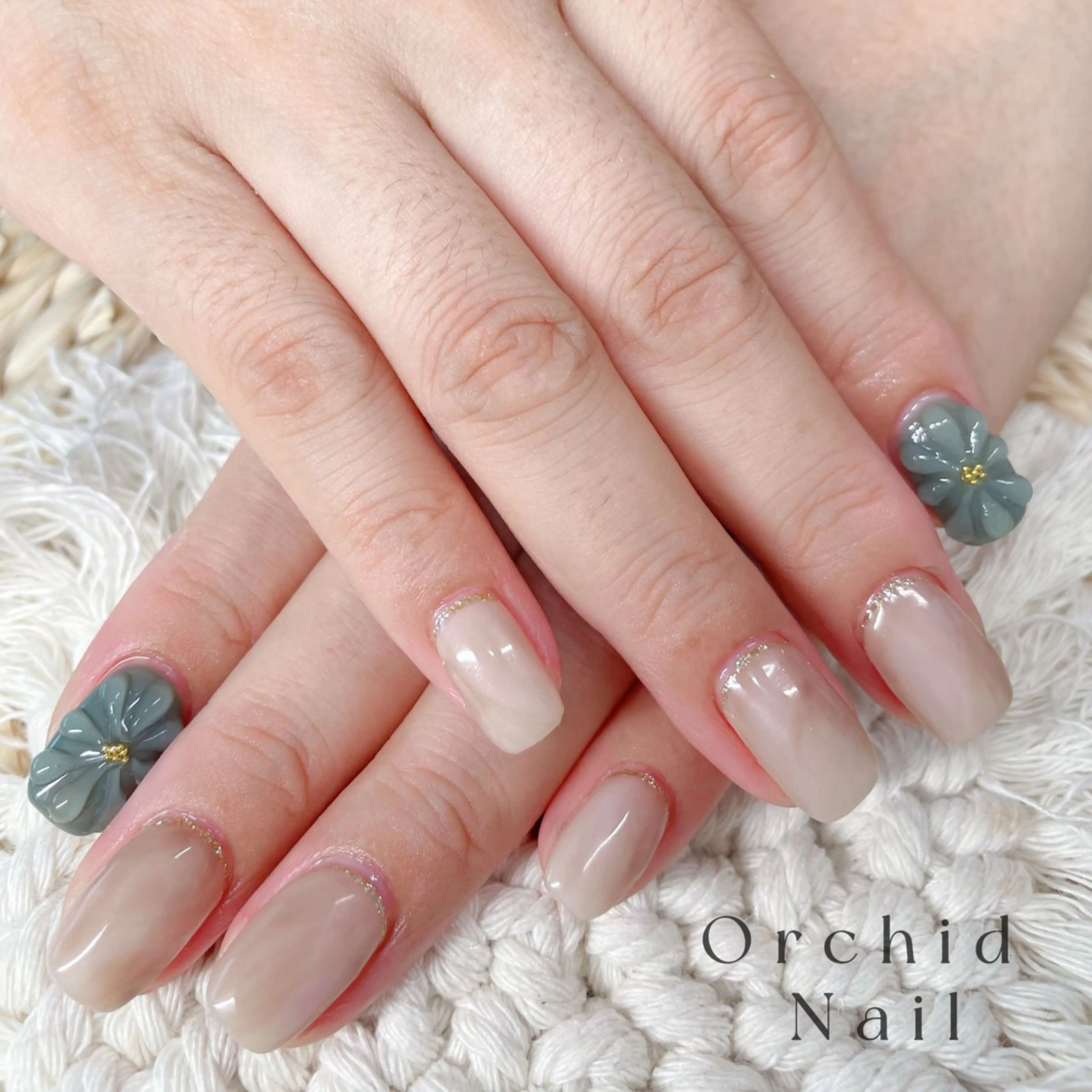ネイル フラワーネイル ぷっくりネイル ハンドネイル Orchid Nailのネイルデザイン