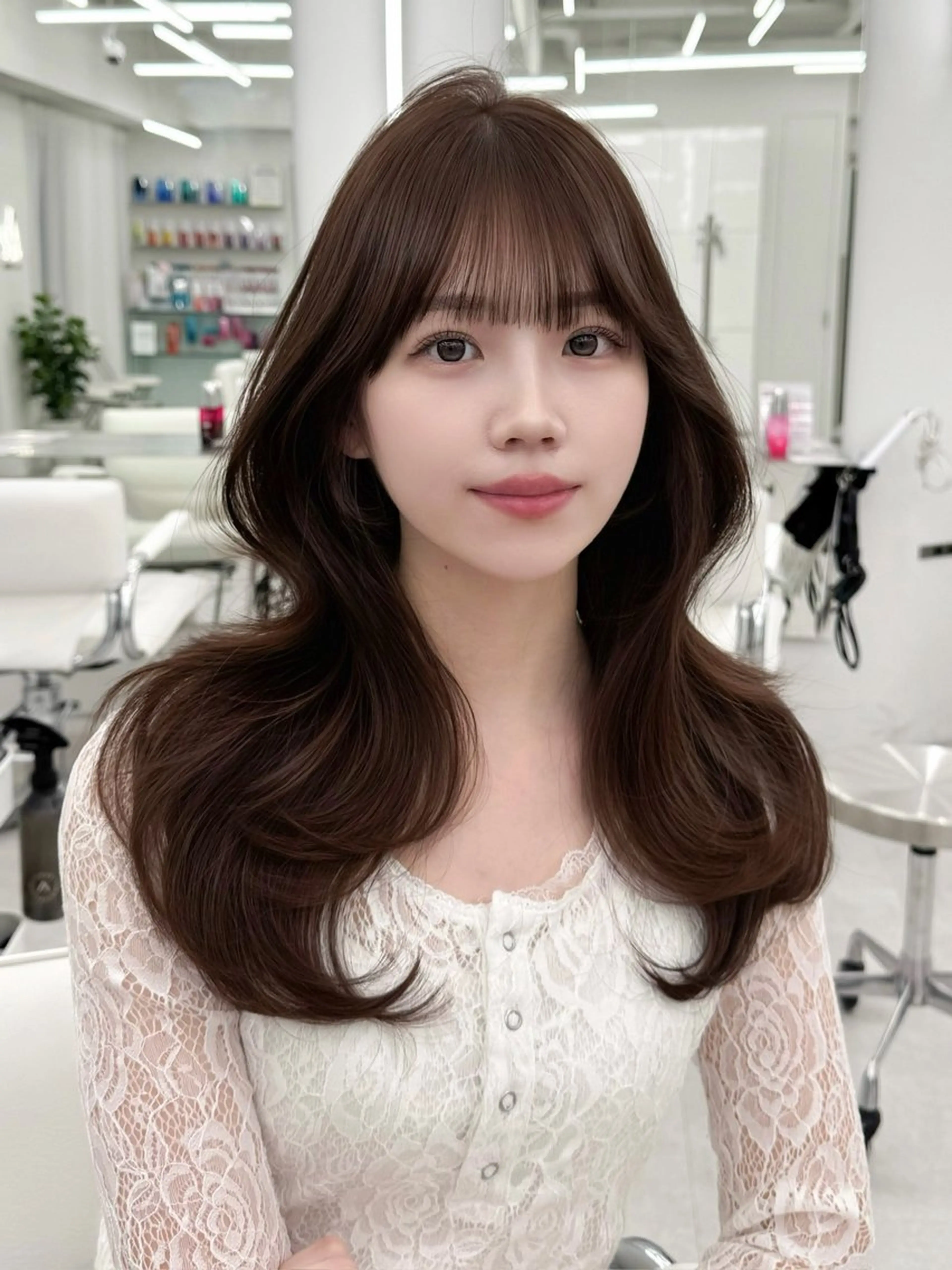 ロング カラー カット ヘアカラー トリートメント 韓国ヘア 紗希 🦋のヘアスタイル