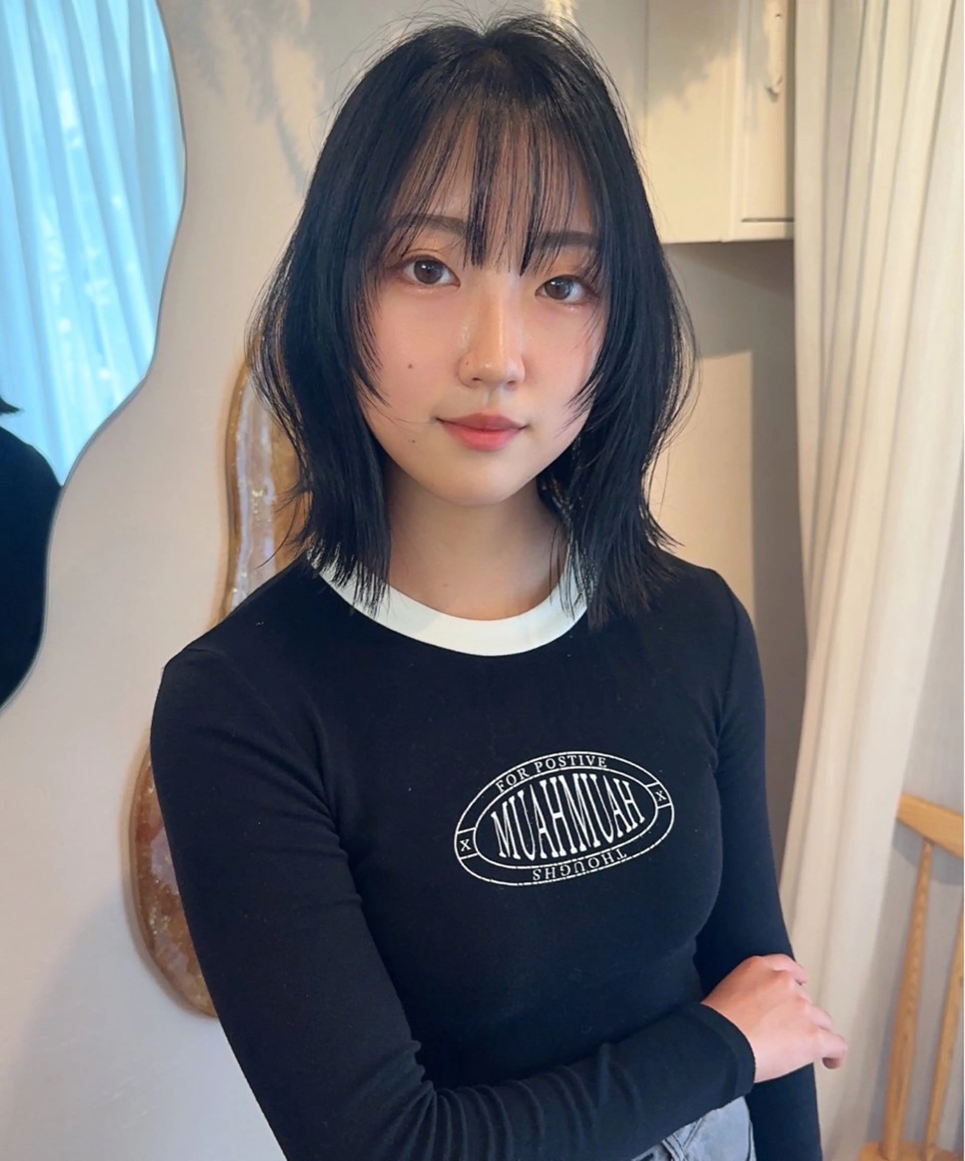 ミディアム ボブ くびれヘア 韓国ヘア🦢🖤 Sayumiのヘアスタイル